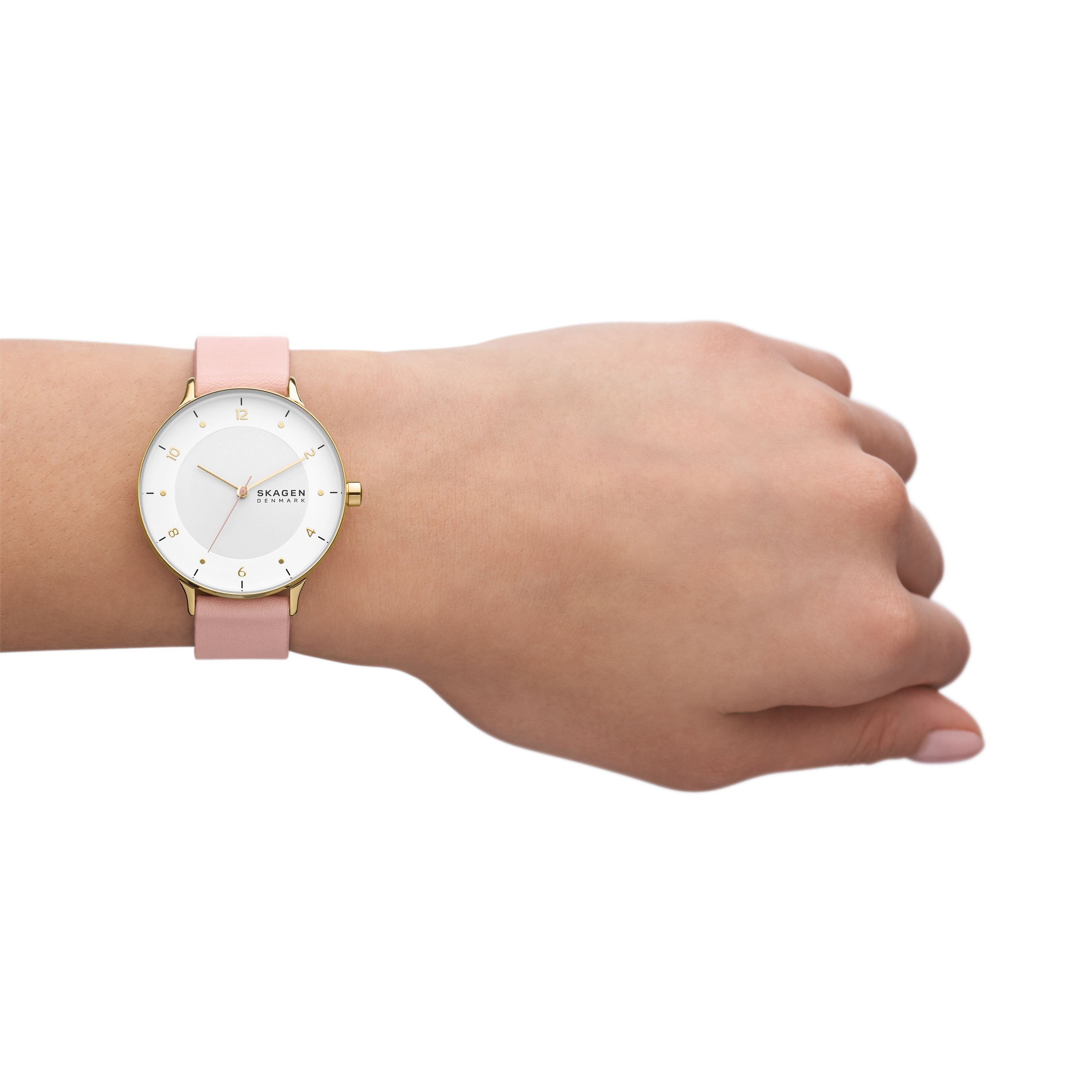SKAGEN Quarzuhr Armbanduhr Echtleder