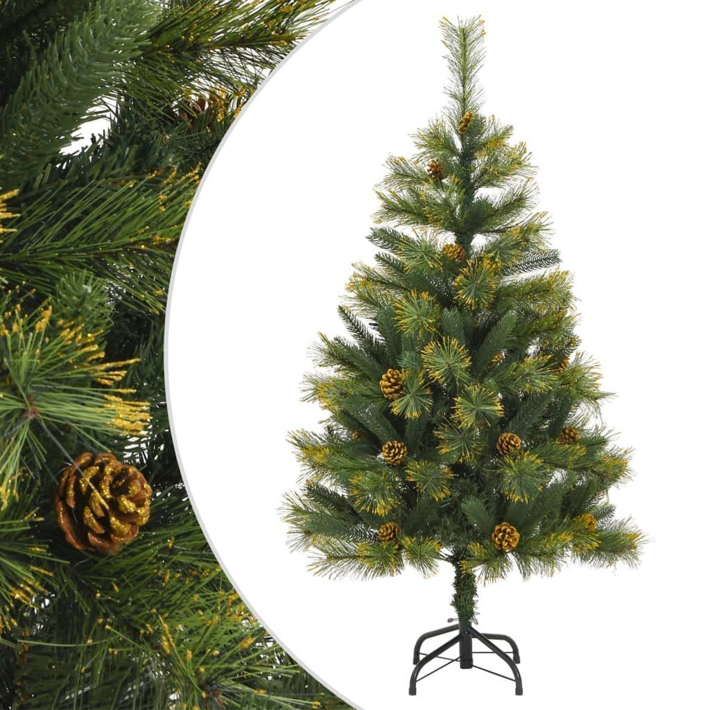 vidaXL Künstlicher Weihnachtsbaum Künstlicher Weihnachtsbaum Klappbar mit Zapfen 120 cm