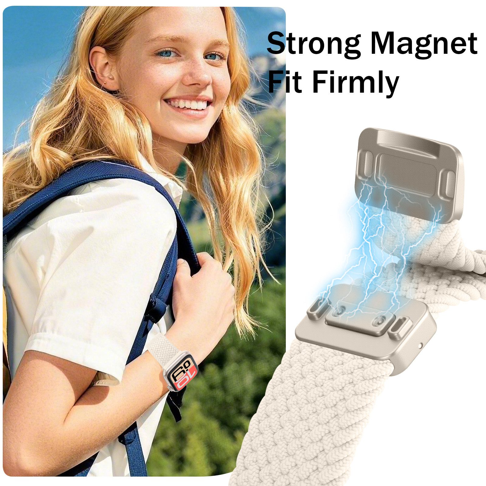 Fintie Smartwatch-Armband Geflochtenes Armband für Apple Watch 40mm 41mm 42mm 38mm Damen Herren, Elastisch Nylonband für iWatch SE 3/2/1 Series 11 10 9 8 7 6 5 4 3 2 1