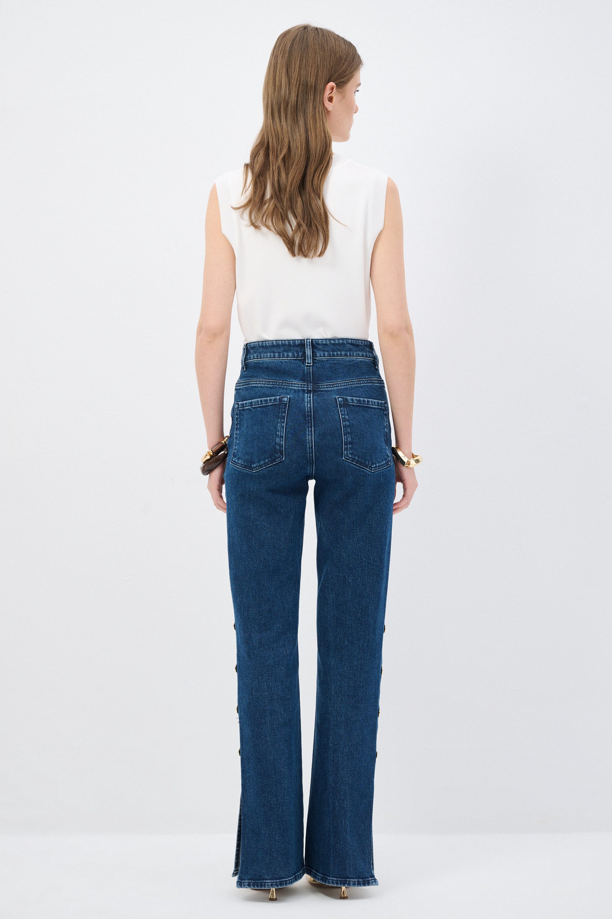adL Straight-Jeans Jeanshose mit Knöpfen – Bild 3 von 5