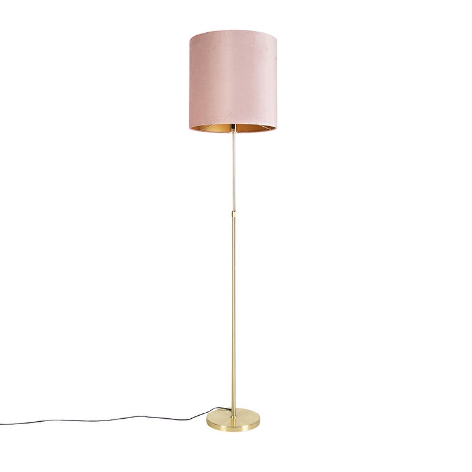 Qazqa Stehlampe Parte fl, ohne Leuchtmittel, E27, Rosa, Landhaus / Rustikal, Stahl, 1-flammig