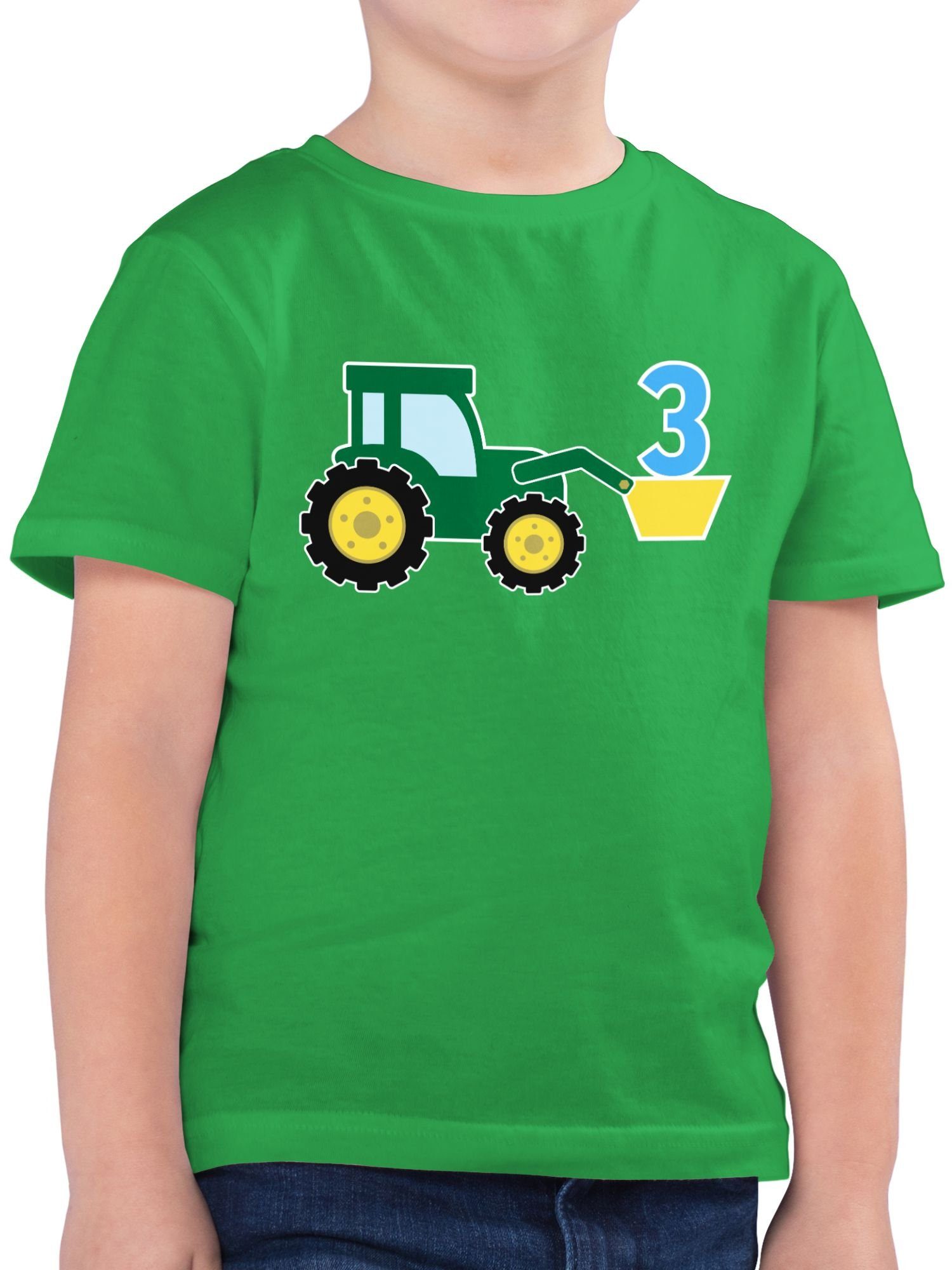 Shirtracer T-Shirt Geburtstag 3. Grün Dritter 3 Traktor