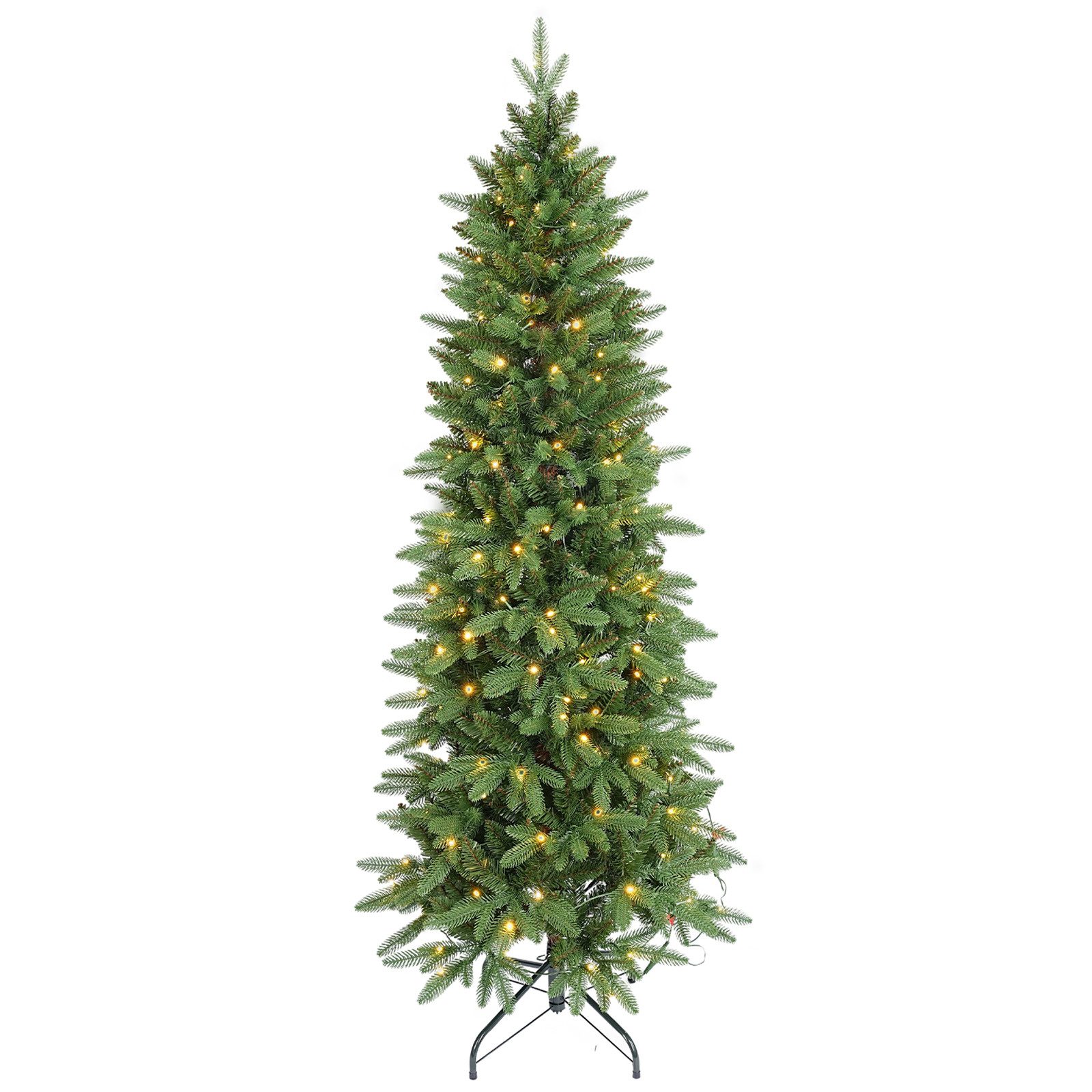 Salcar Künstlicher Weihnachtsbaum 180 cm Schmal Weihnachtsbaum mit Beleucht günstig online kaufen