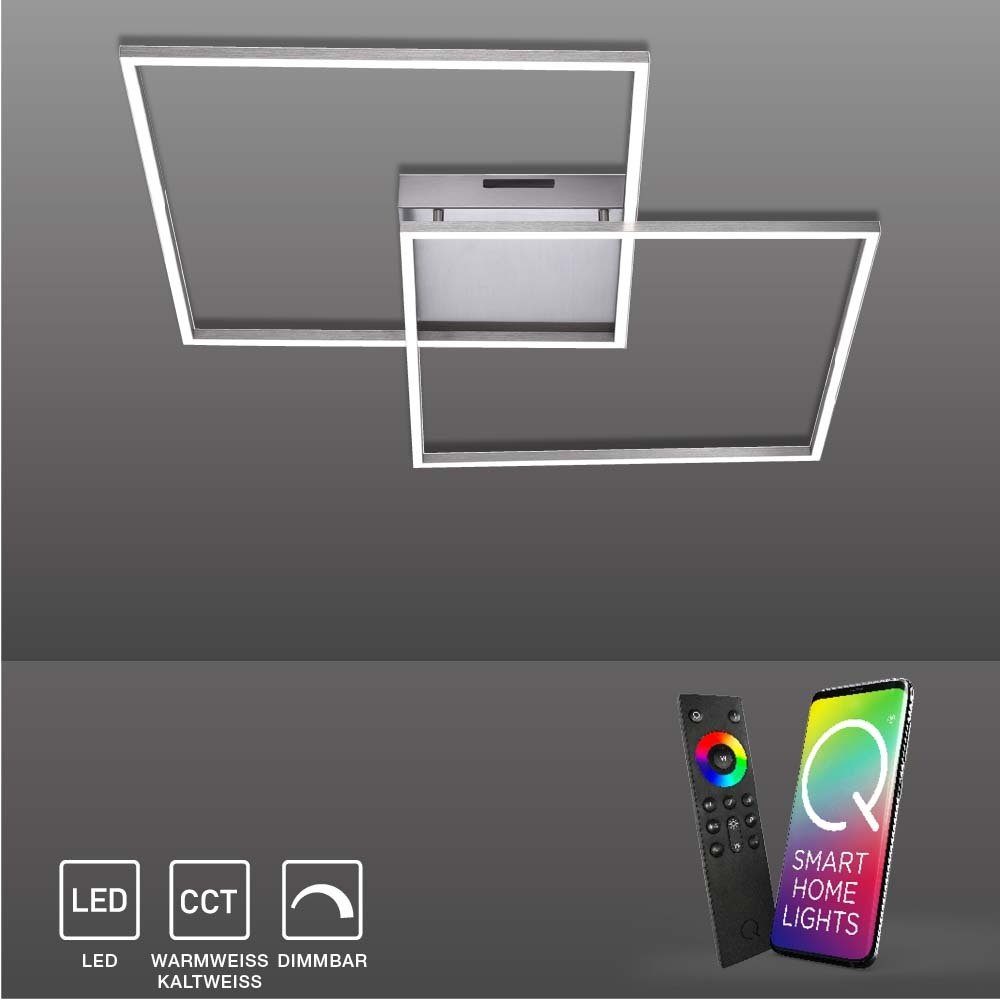 Paul Neuhaus Smarte LED-Leuchte LED Deckenlampe Q - INIGO Smart Home, Smart Home, CCT-Farbtemperaturregelung, Dimmfunktion, Memoryfunktion, mit Leuchtmittel, Warmweiß bis Kaltweiß, CCT Lichtfarbwechsel dimmbar per Fernbedienung APP