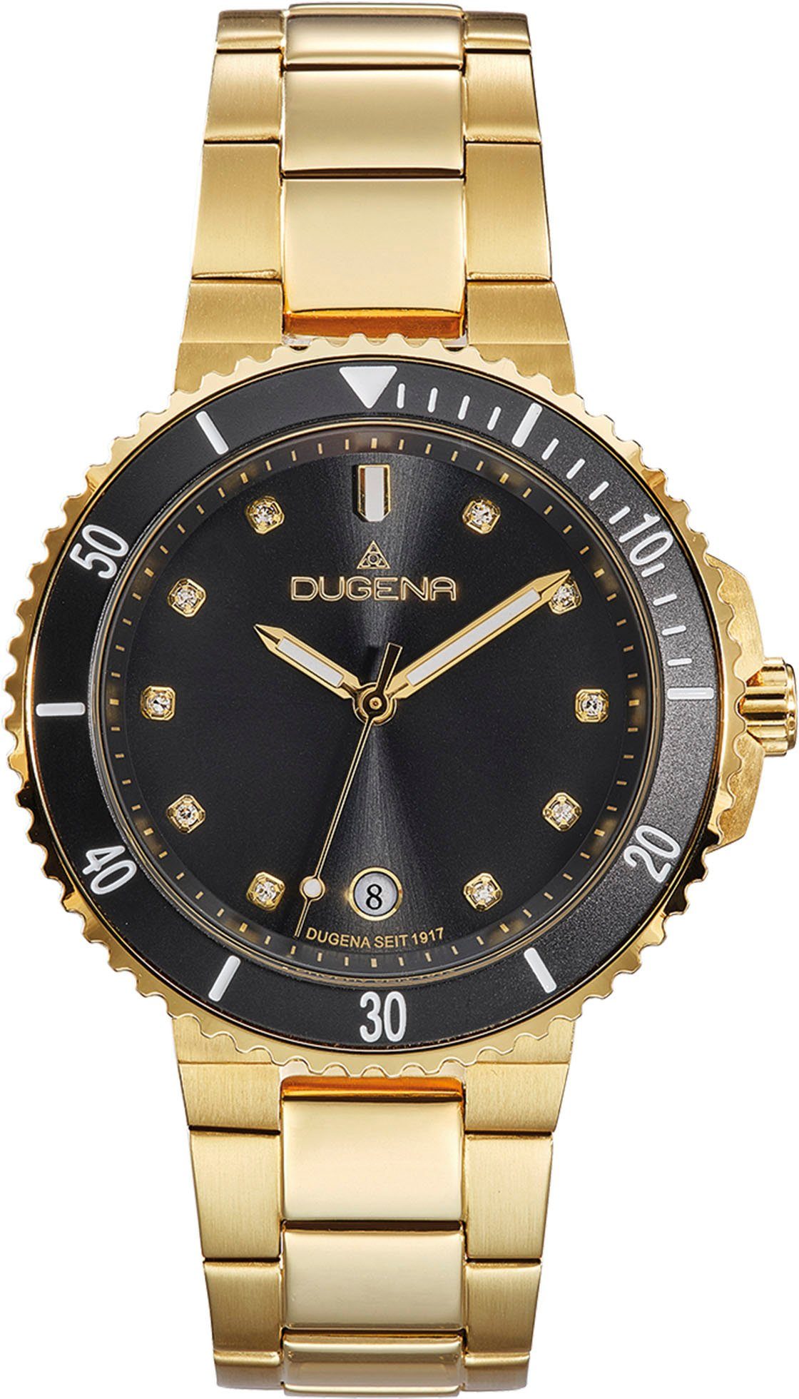 Dugena Quarzuhr Lady Diver, 4461102, Armbanduhr, Damenuhr, Datum, Leuchtzeiger