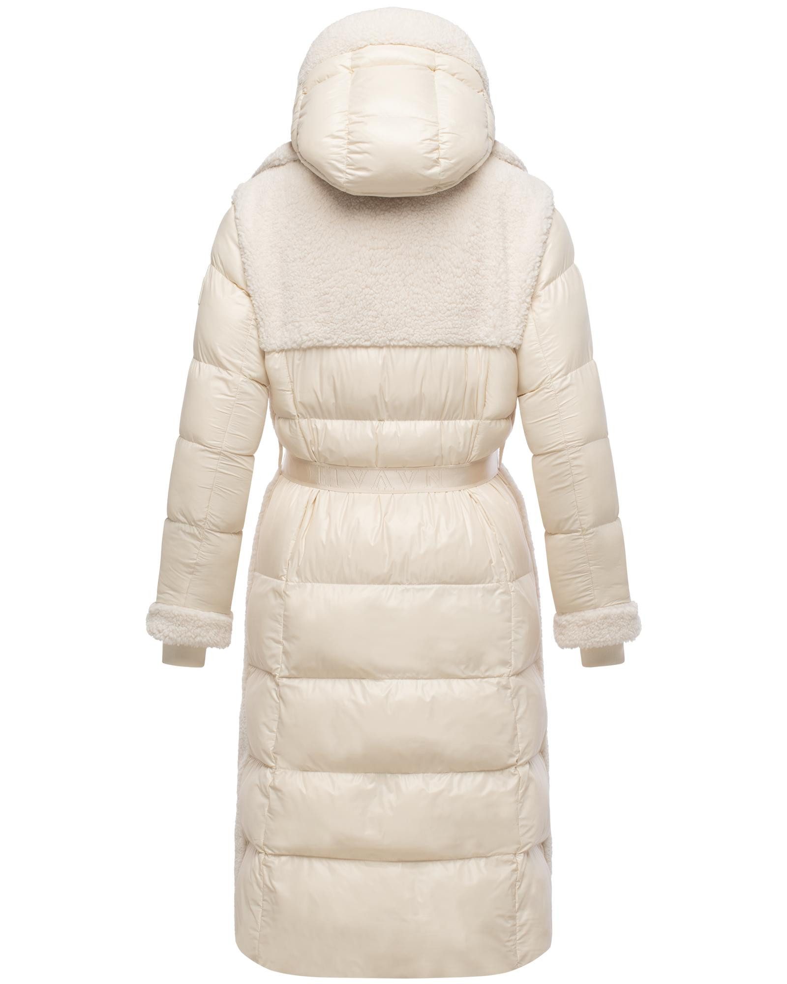 Navahoo Wintermantel Kuscheltraum 14 Modischer Damen Plüschmantel aus angesagtem Materialmix
