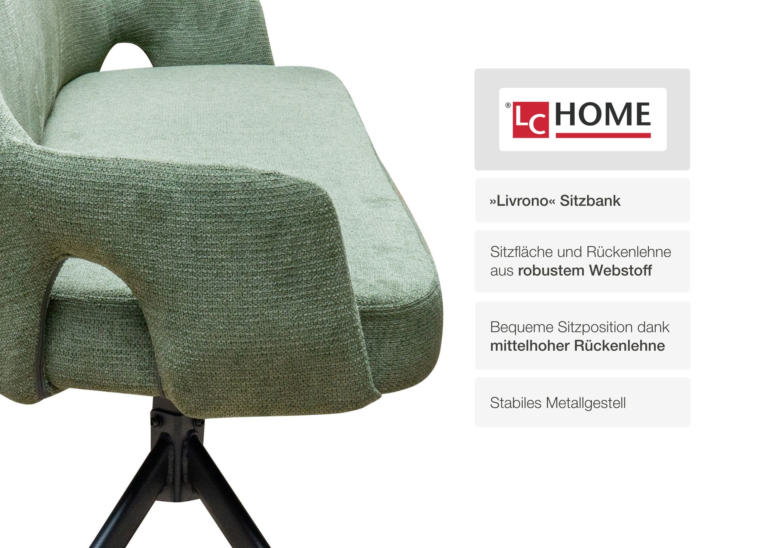 LC Home Sitzbank Sitzbank Livrono Webstoff Grau