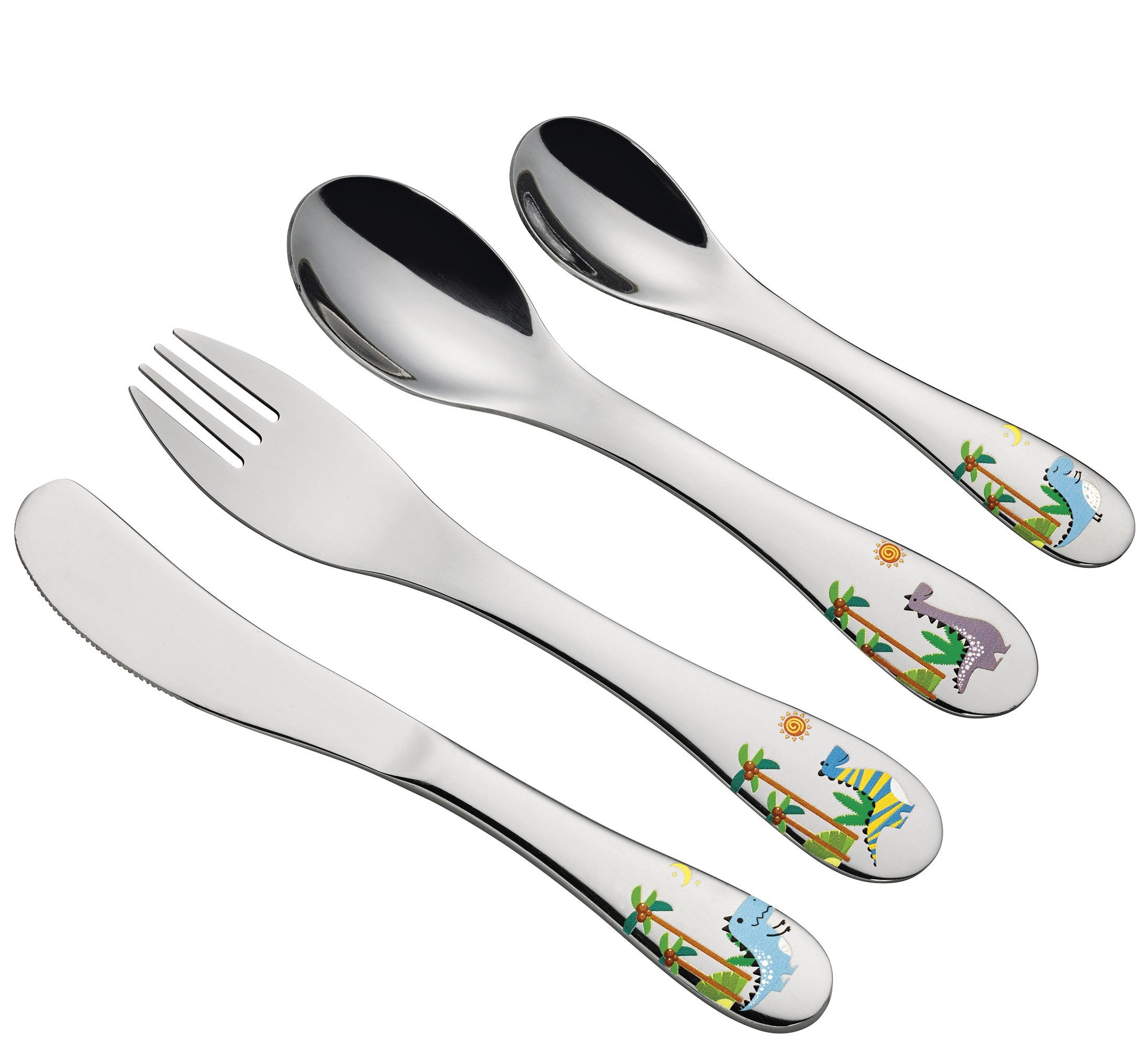 Cilio Besteck-Set Kinderbesteck Kinder Besteckset 4-tlg. Edelstahl cilio DINO 124941