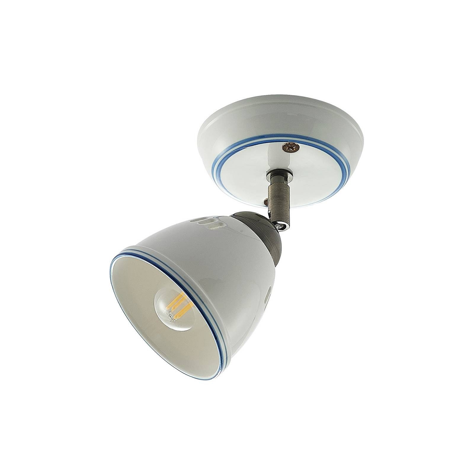 Lindby Deckenstrahler Eneas, Keramik Weiß IP20, 1 x 25 W