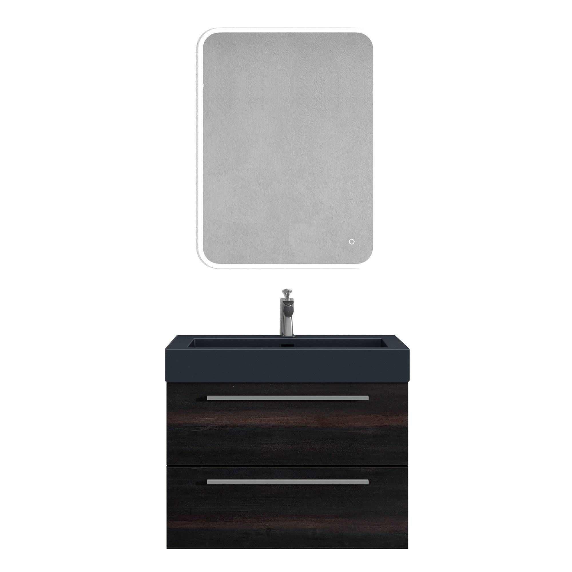 doporro Badmöbel-Set Design Badmöbel Set 2 Schubladen mit SoftClose Quadratto