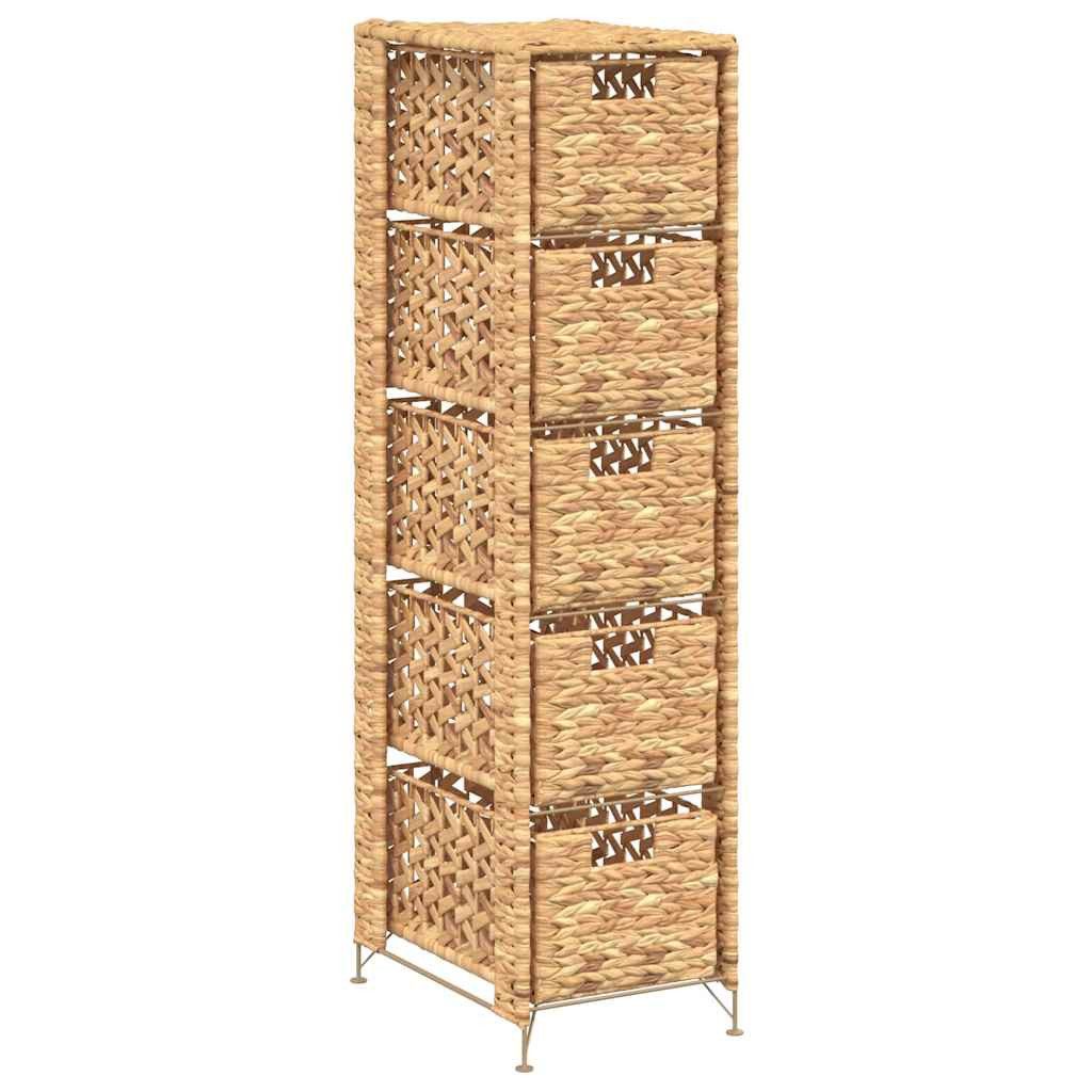 vidaXL Schranksystem Standregal mit 5 Körben 25,5x37x100 cm Wasserhyazinthe (1-St)