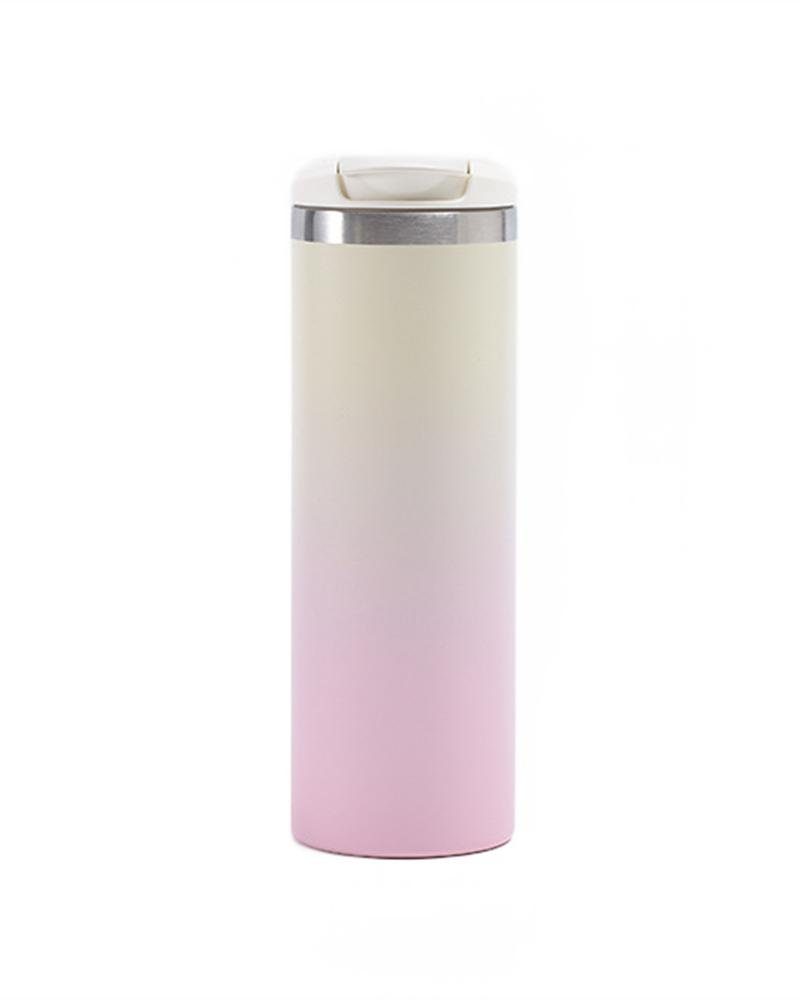 Rouemi Isolierflasche Doppelwandig Vakuum-Thermobecher, tragbarer Trinkflasche 500ml, Heiß- und Kaltgetränke Isolierung,12h heiß/24h kalt Rosa