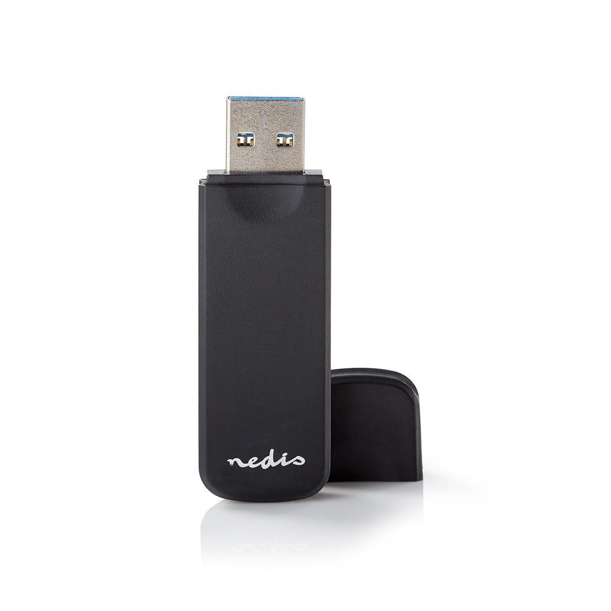 Nedis Speicherkartenleser CRDRU3100BK, microSD/SD/SDHC/USB 3.2, einfache Bedienung, für Zuhause und Büro