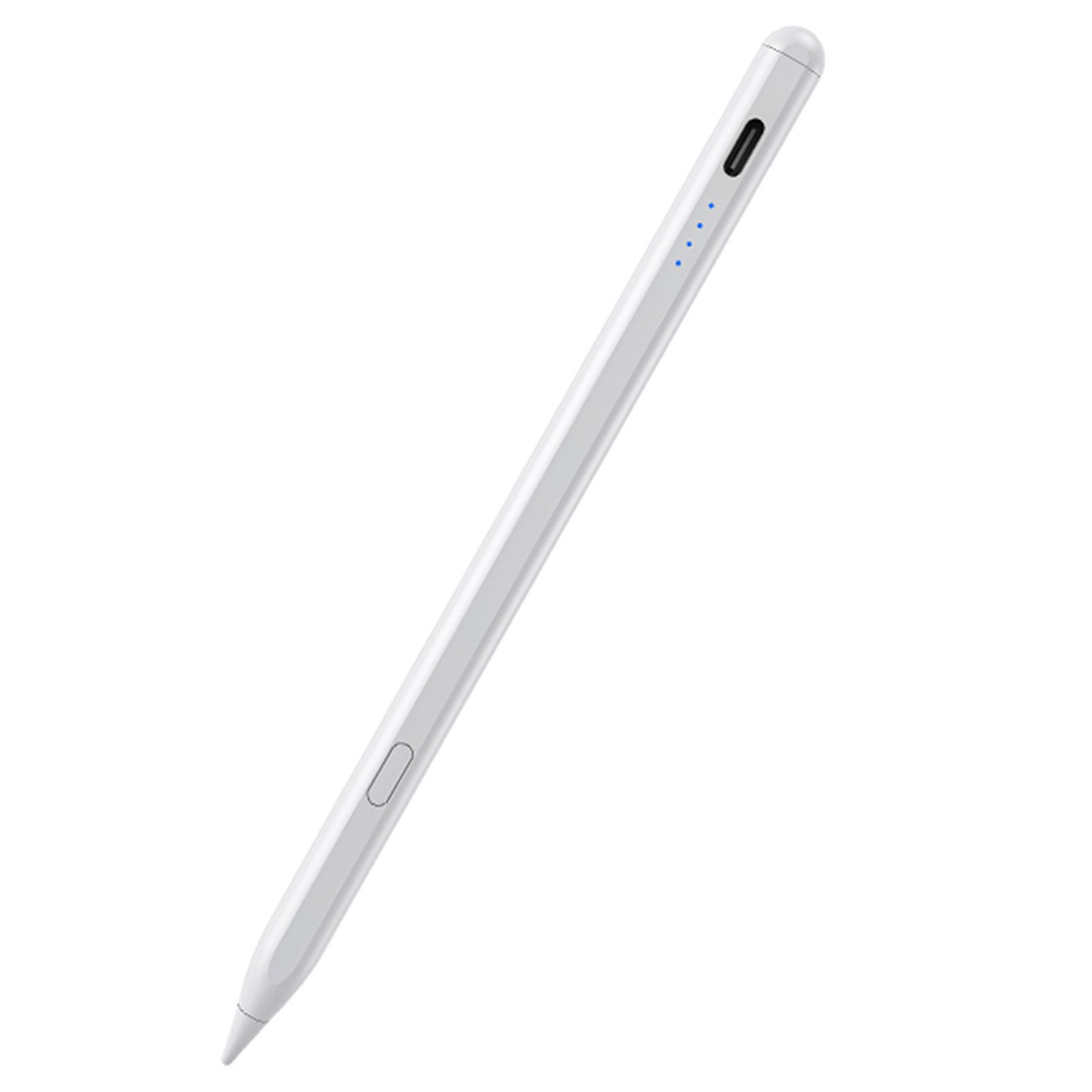 OKWISH Eingabestift Stift Stylus Pen Touchstift Pencil Touchscreen f. Apple iPad 2018-2023 (Magnetische Adsorption des iPads, 1-St., Hochpräzise Handflächenerkennung 4 LED-Anzeige Neigungsempfindlich) Magnetisches Pen Kompatibel mit iPad iPad Pro iPad Mini iPad Air