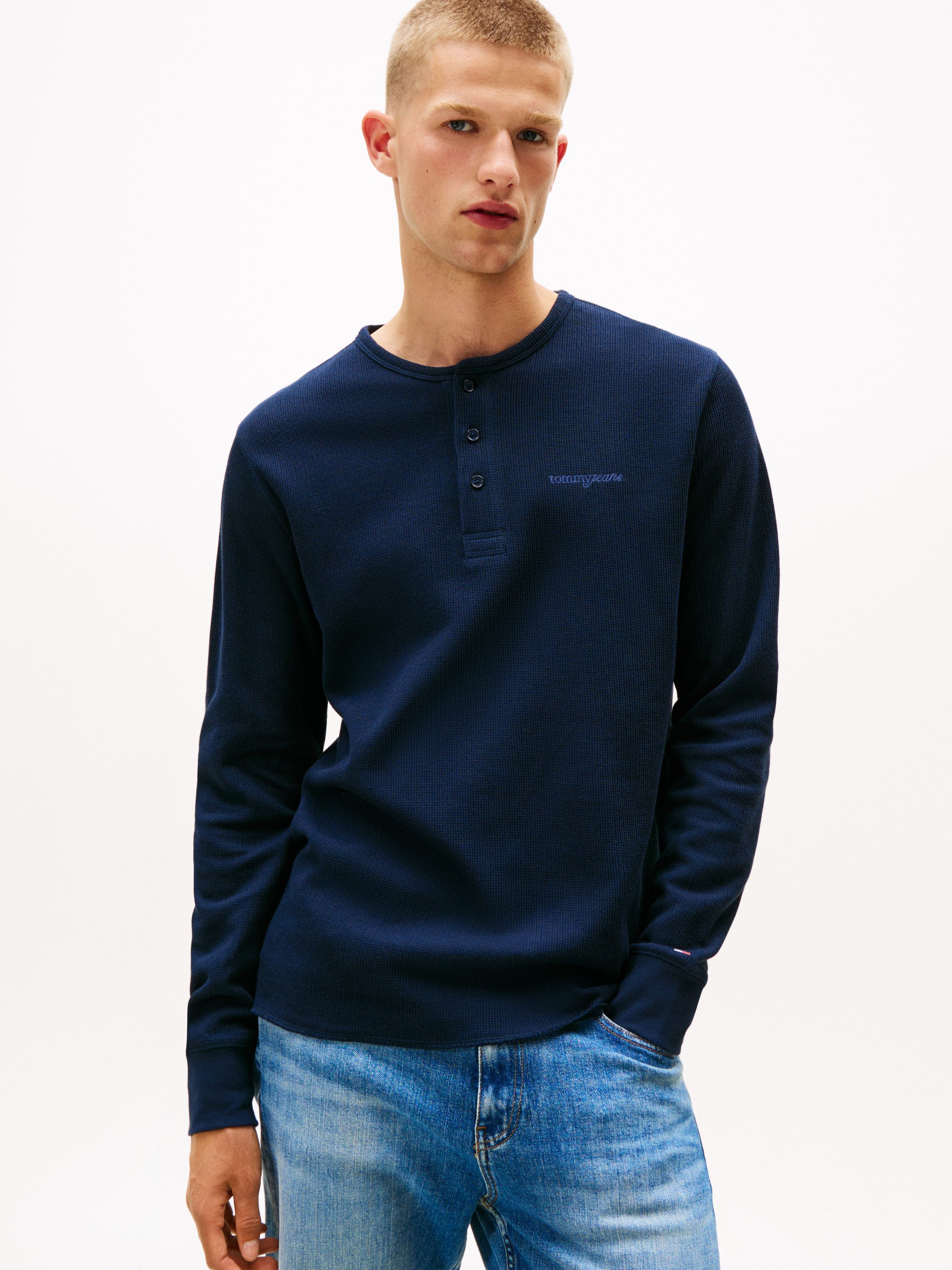 Tommy Jeans Henleyshirt TJM WAFFLE SCRIPT günstig online kaufen