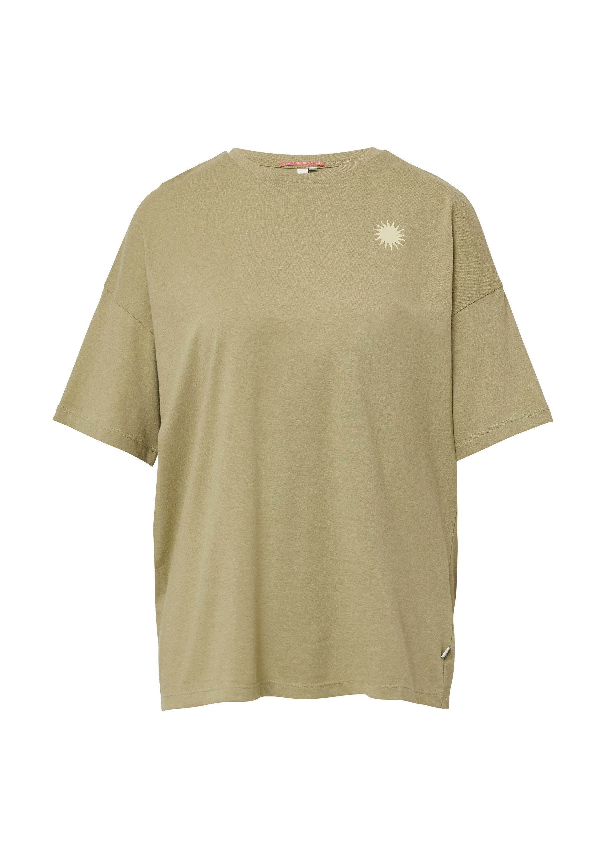 QS Kurzarmshirt T-Shirt Baumwollshirt mit Rückenprint günstig online kaufen