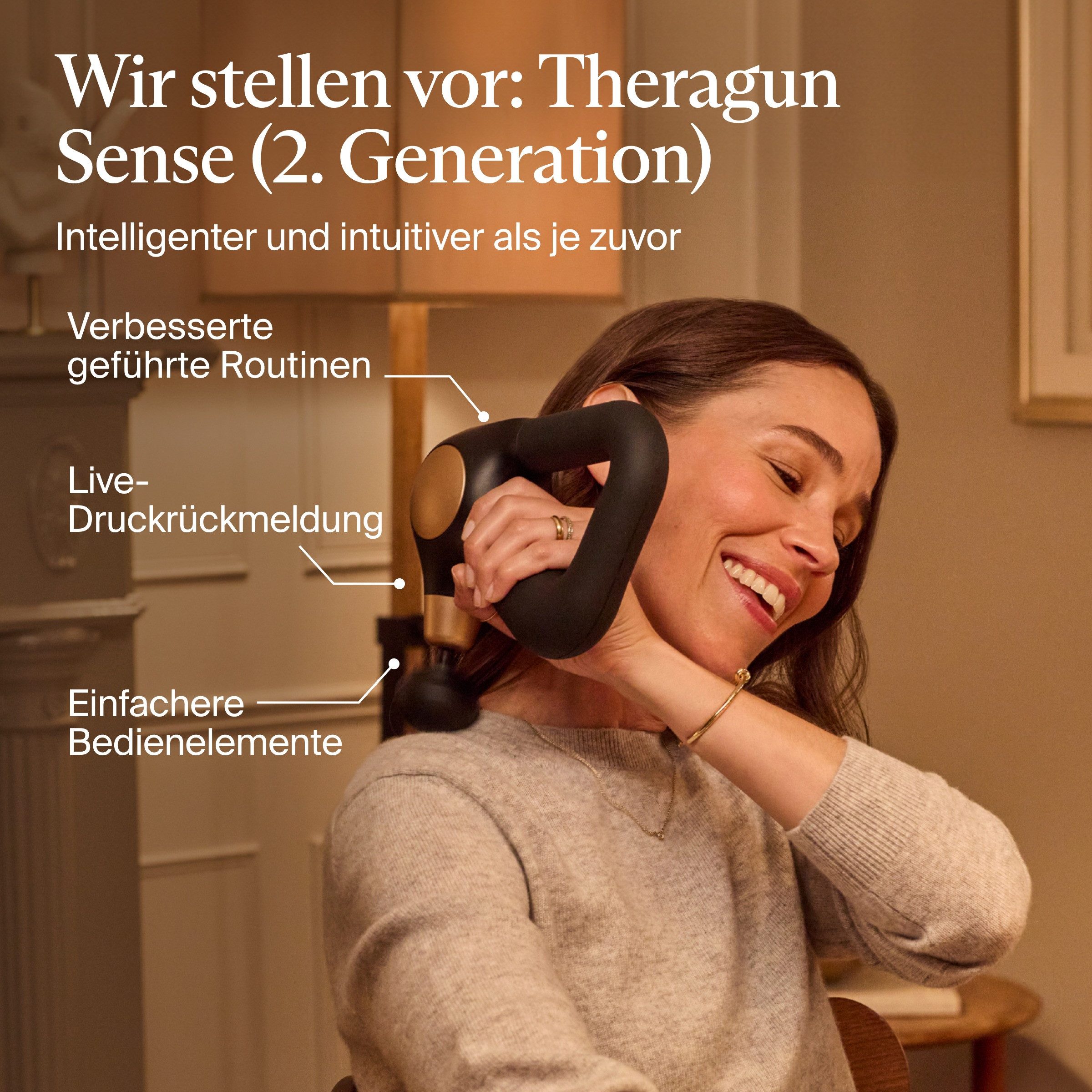 Therabody Massagepistole Theragun Sense 2, Schmerzen & Muskelkater lindern, Verspannungen lösen, besser schlafen