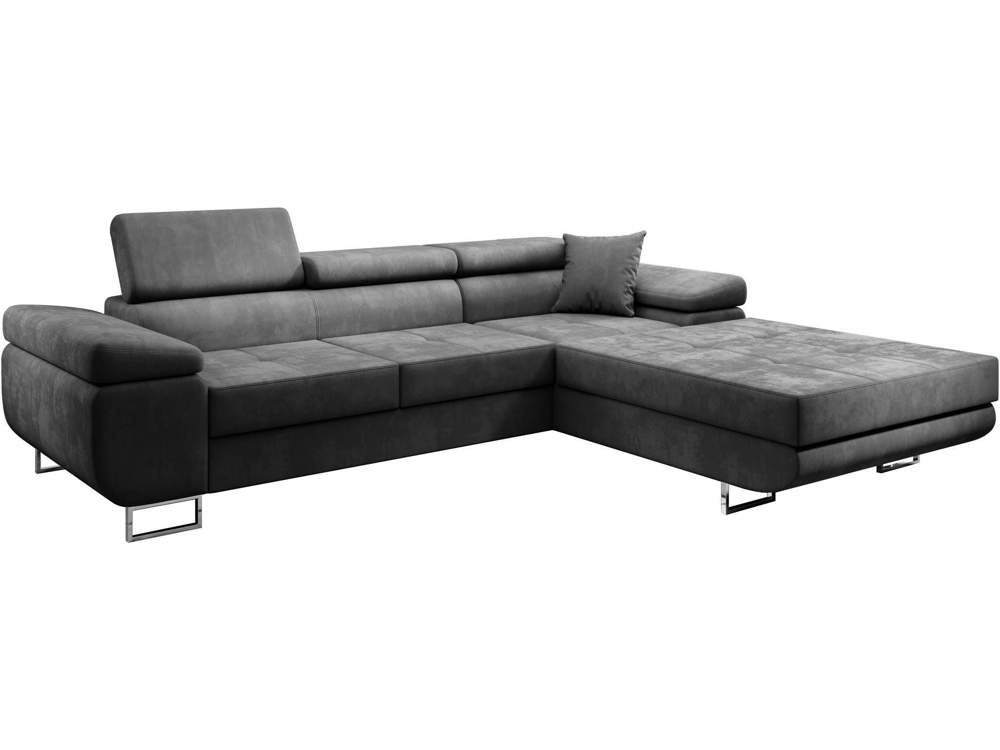 Beautysofa Ecksofa Alons mit Schlaffunktion auf Metallbeinen, L-Form Polsterecke, mit Schlaffunktion