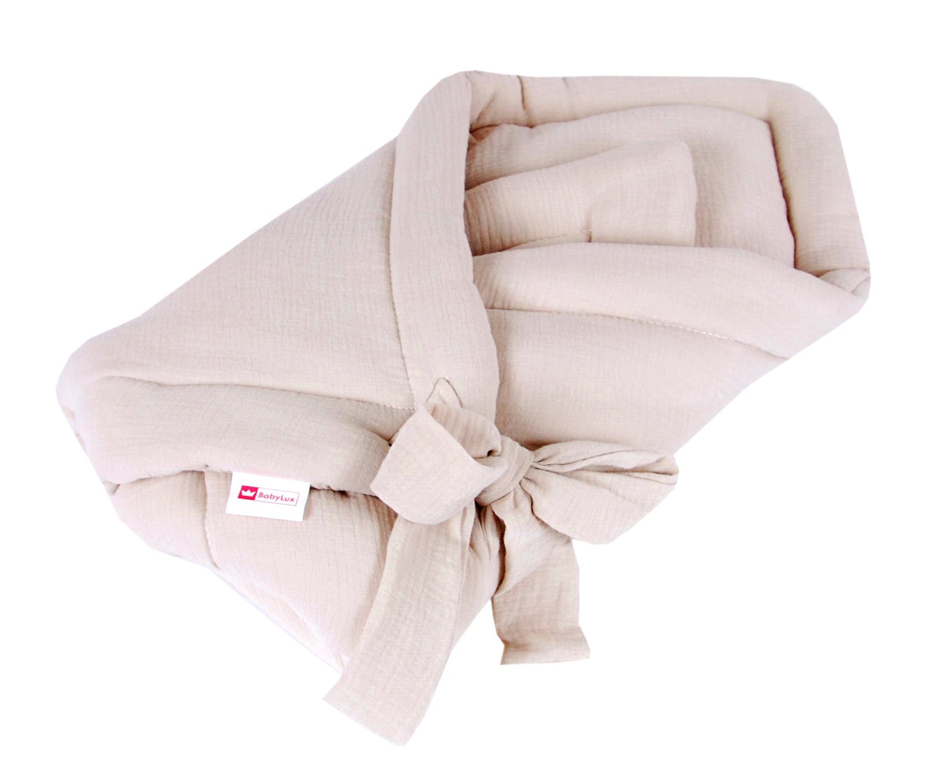 Einschlagdecke BABYLUX Einschlagdecke Musselin BABYHÖRNCHEN 75 x 75 cm Neugeborene, BabyLux, Sand