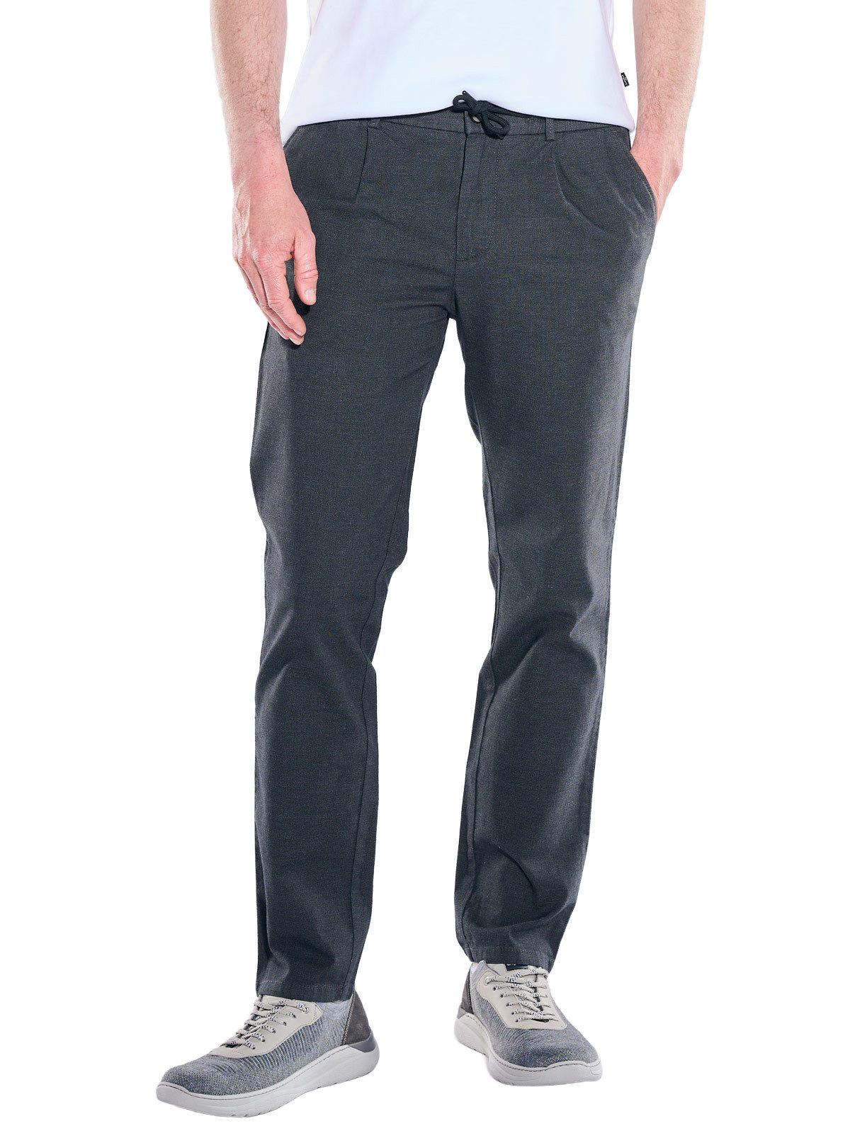 Engbers Chinohose Herren Chino mit Tunnelzug, Schwarz