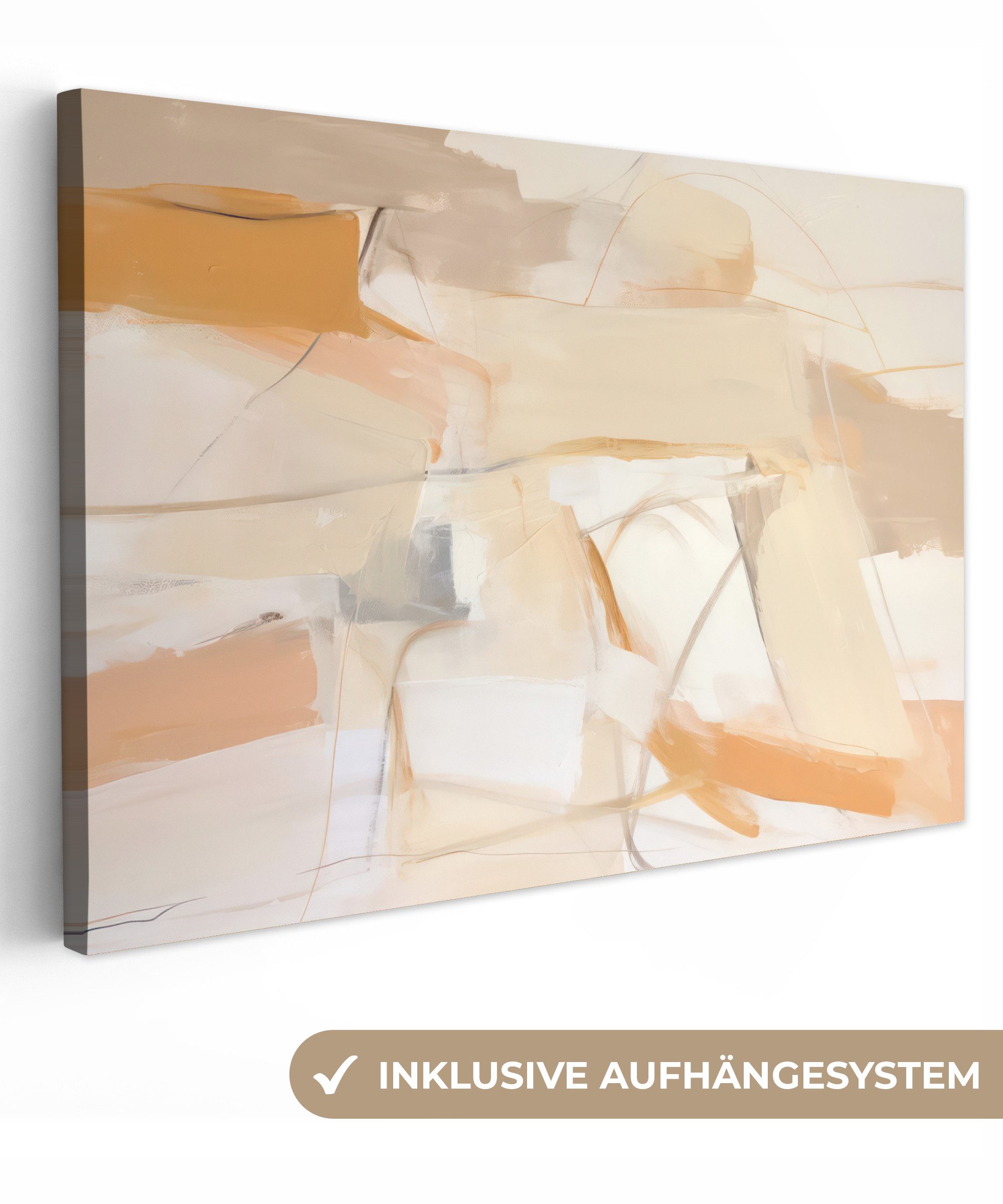 OneMillionCanvasses® Leinwandbild Abstrakt - Beige - Orange - Kunst - Moder günstig online kaufen