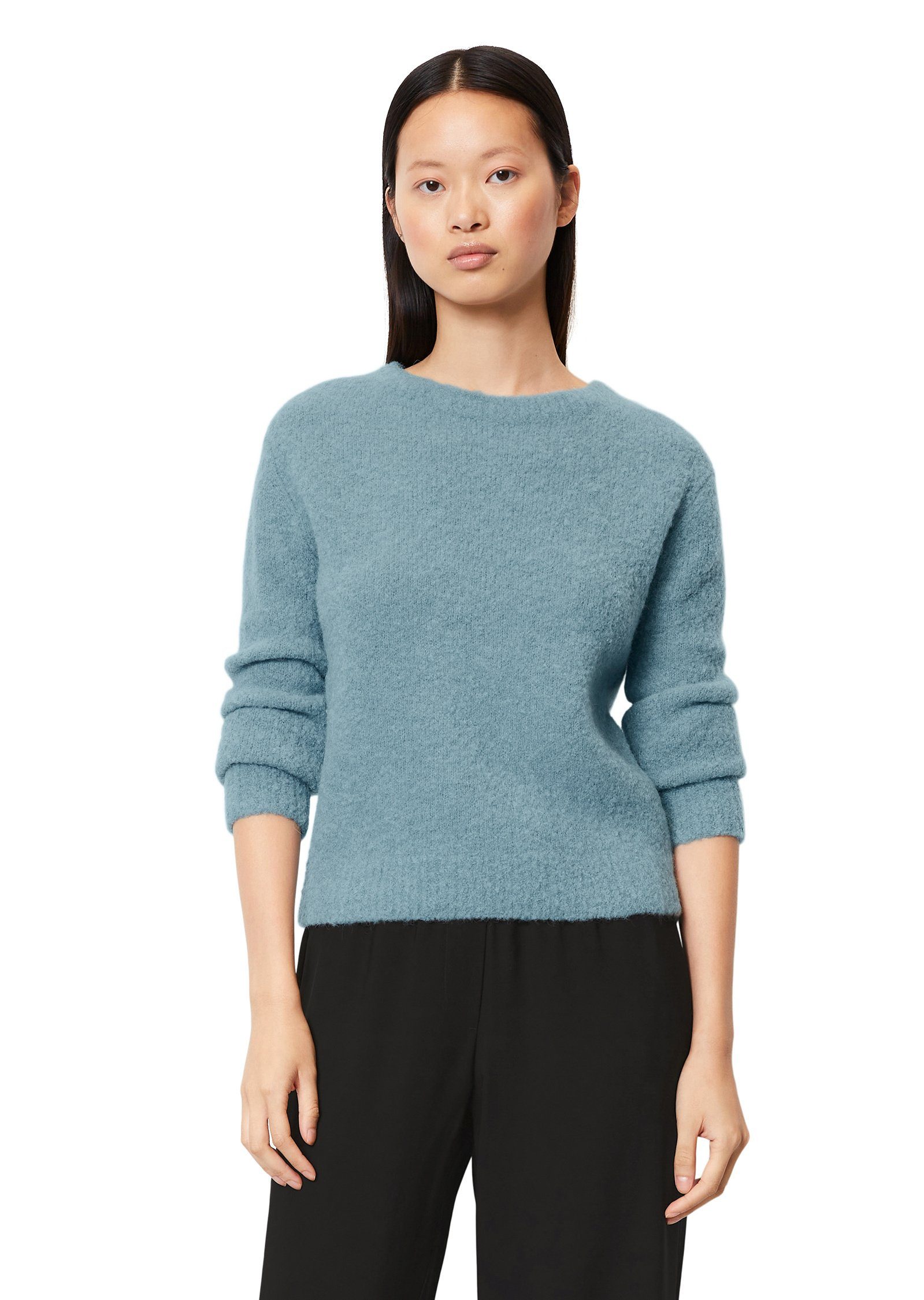 Marc O'Polo Strickpullover aus Schurwolle-Alpakawolle-Mix blau