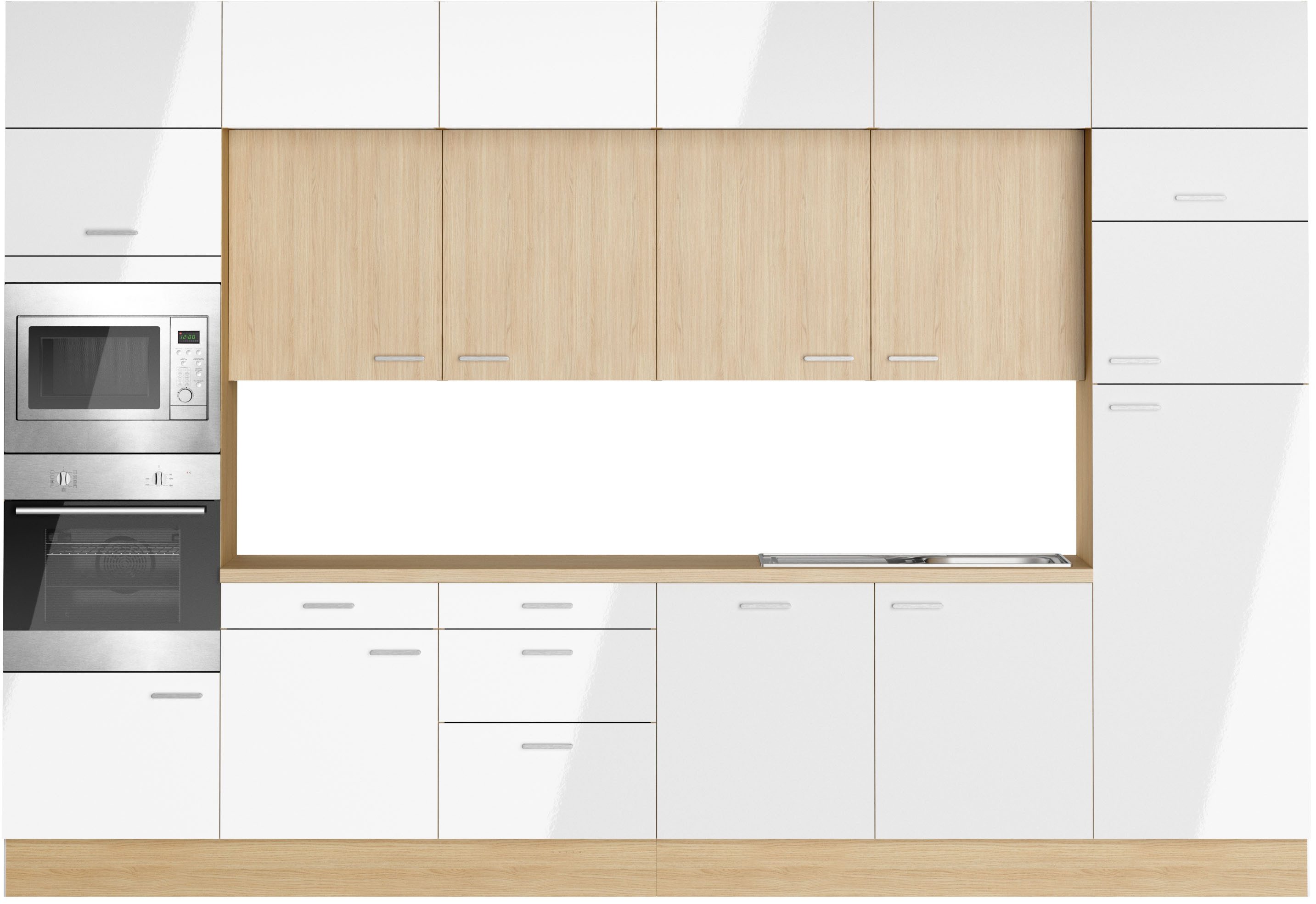 KOCHSTATION Küchenzeile KS-Lucy, Breite 360 cm, Soft-Close, inkl. Zubehör, wahlweise mit E-Geräten