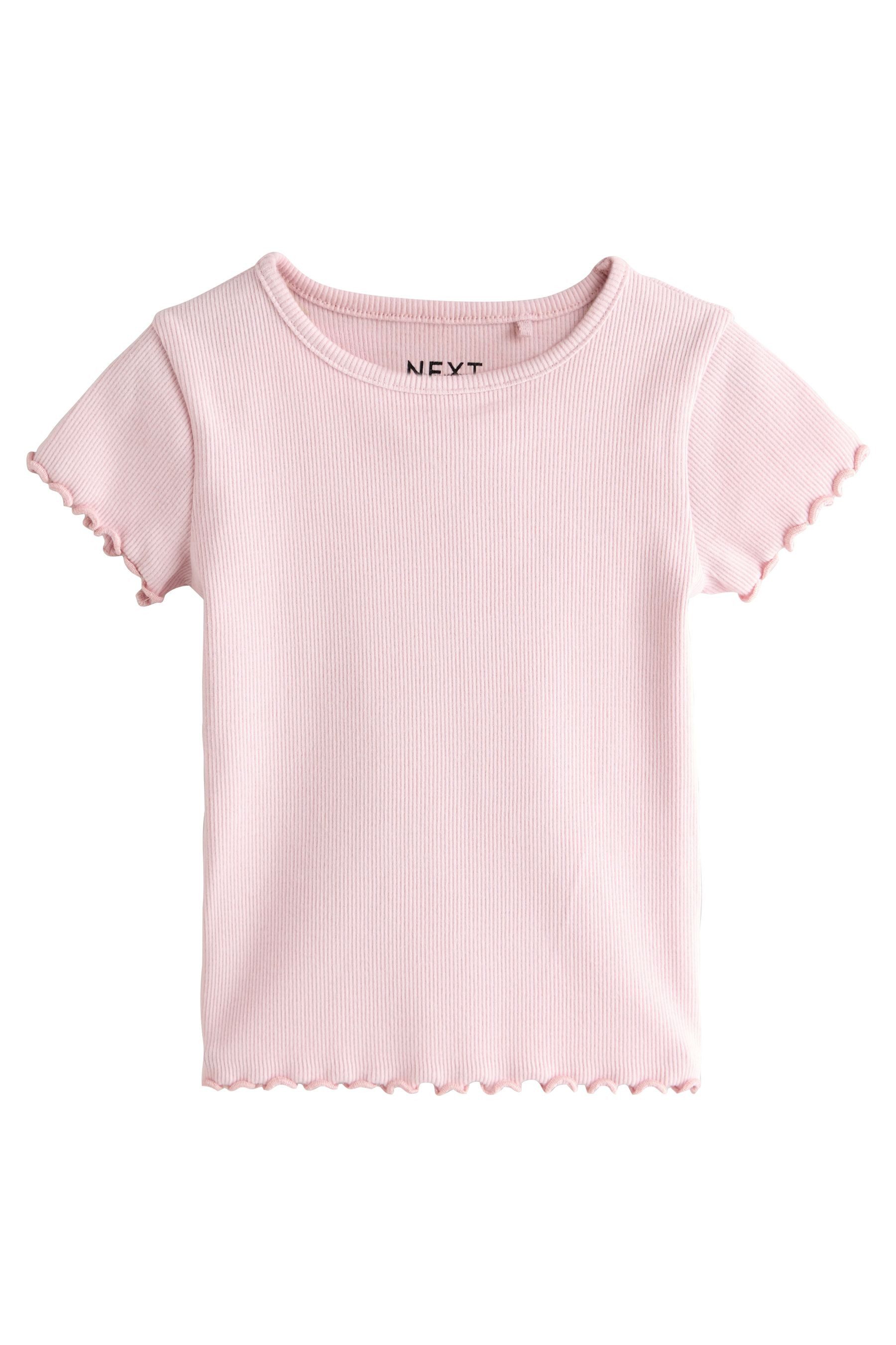 Next T-Shirt Gerippte kurzärmelige Oberteile, 5er-Pack (5-tlg) – Bild 5 von 5