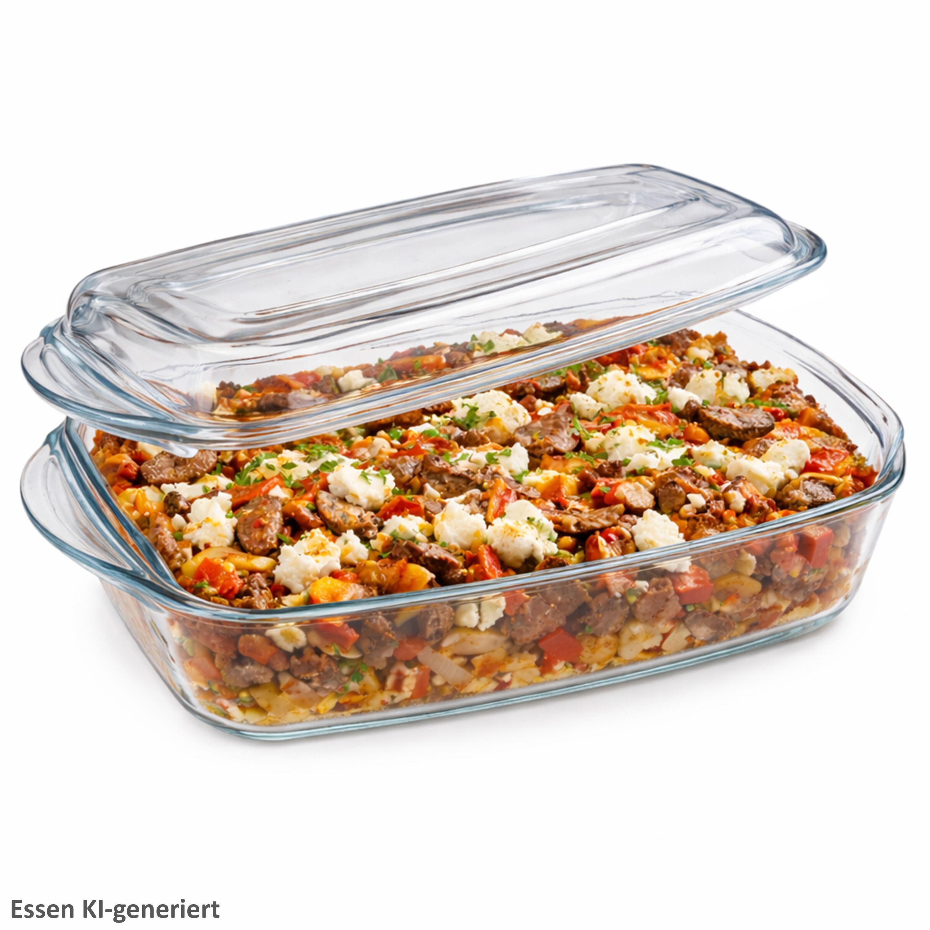 MamboCat Auflaufform MamboCat Borcam Brat- & Backform mit Deckel 1,8L Glas Auflaufform, Glas