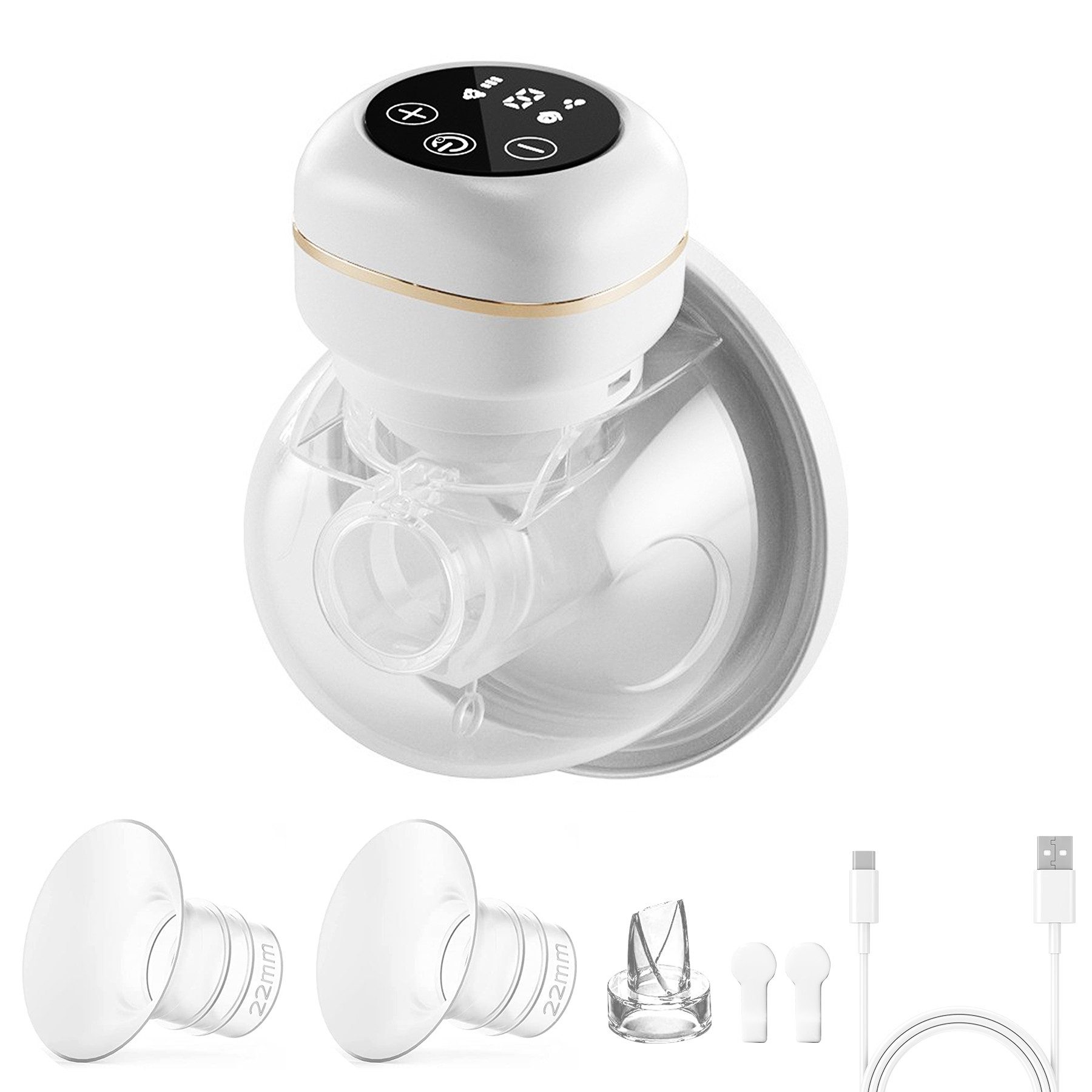 Senmudi Elektrische Milchpumpe milchpumpe elektrisch tragbar,Stillpumpe mit 3 Modi und 9 Stufen, Schmerzfreie, Geräuscharme Breast Pump,mit LED Display,BPA-frei, milchpumpe handsfree