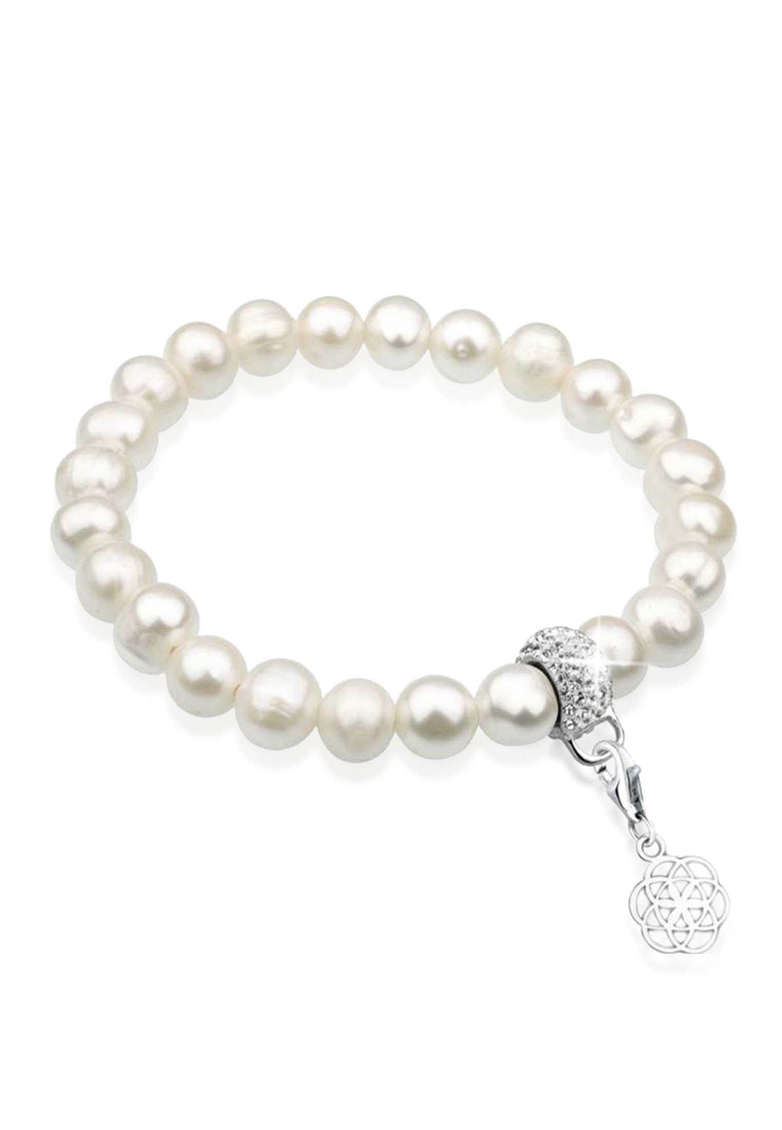 Nenalina Perlenarmband Lebensblume Perle Kristalle 925 günstig online kaufen