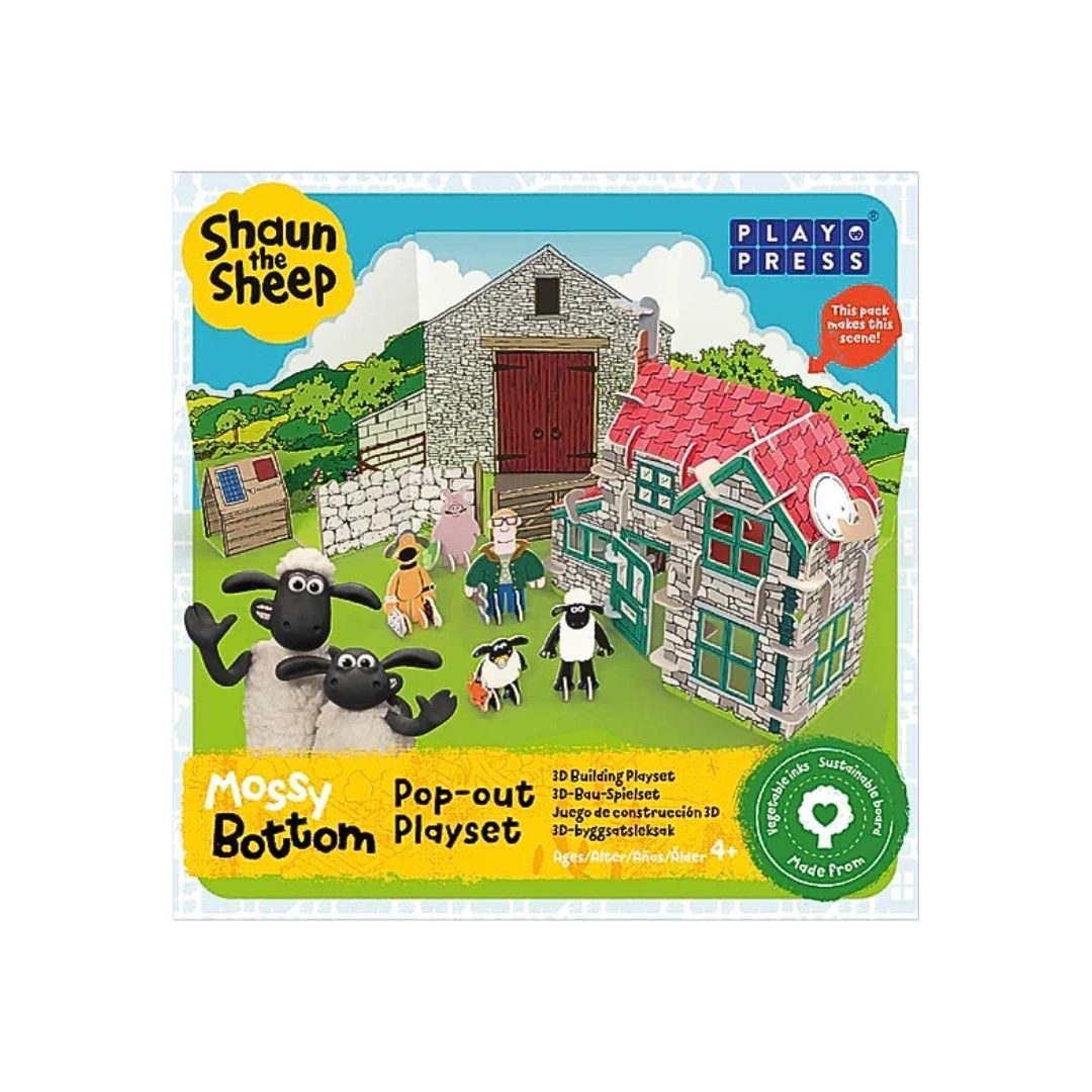 suebidou Spielset 'Shaun Das Schaf' 3D Bauset zertifiziertes Playboard Konstruktions-Spielset, nachhaltig, kreativ