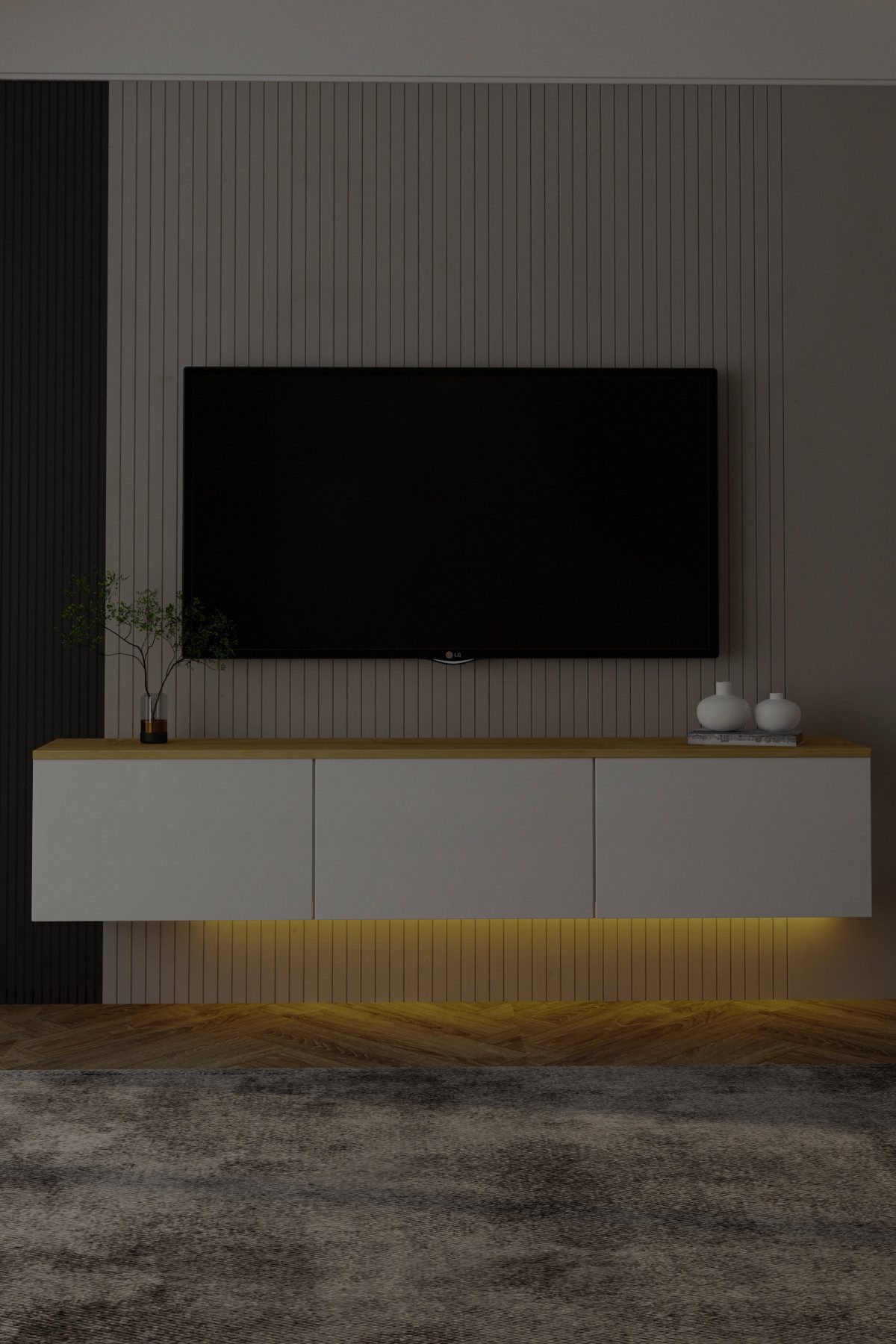DEMA Home TV-Schrank Neon TV-Möbel mit LED