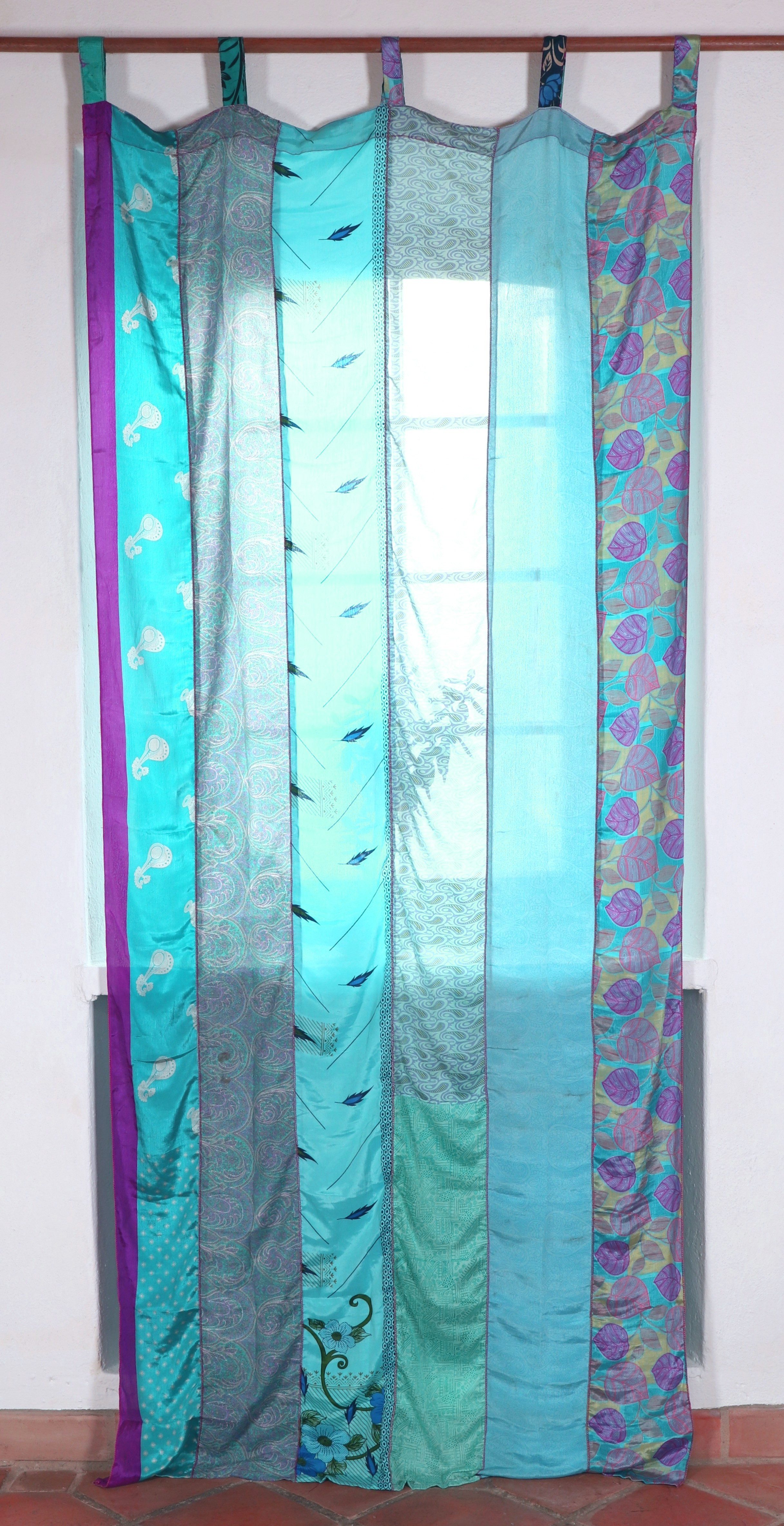 Guru-Shop Vorhang Seidiger Vorhang (1 Stk) Gardine aus Patchwork..