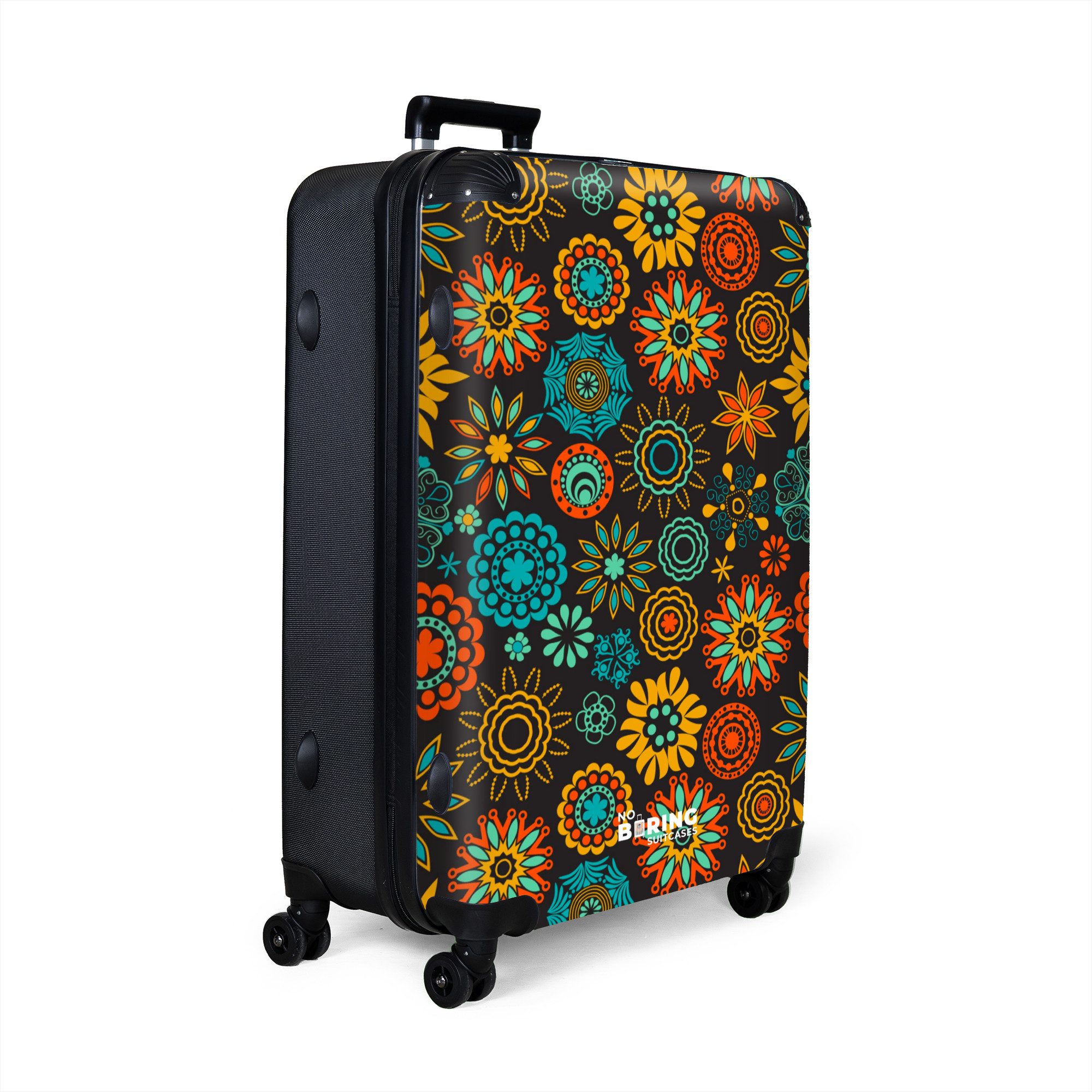 NoBoringSuitcases.com© Hartschalen-Trolley Boho - Blumen - günstig online kaufen