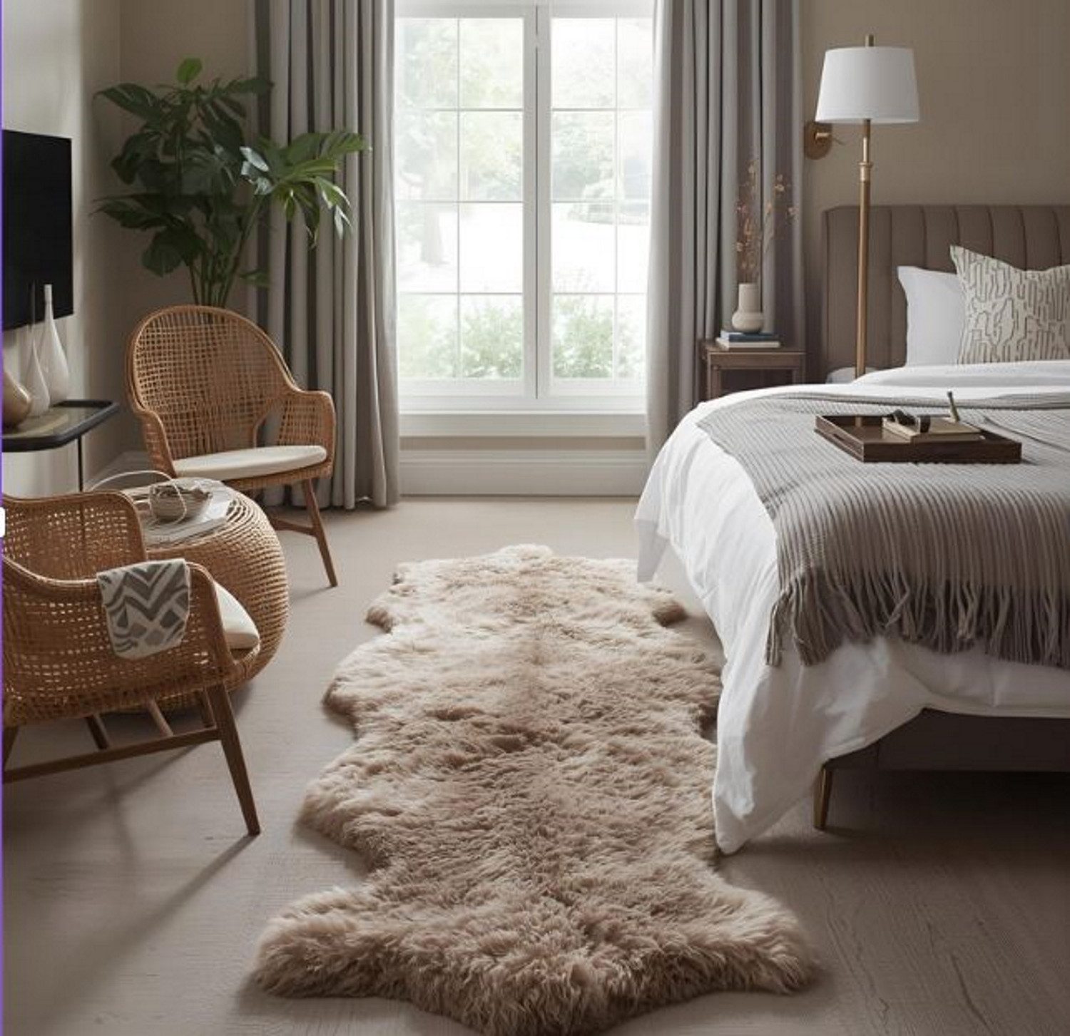 Wohndecke walexo Echtes Lammfell 190 Teppich Läufer Naturfell, Premium Qualität, walexo