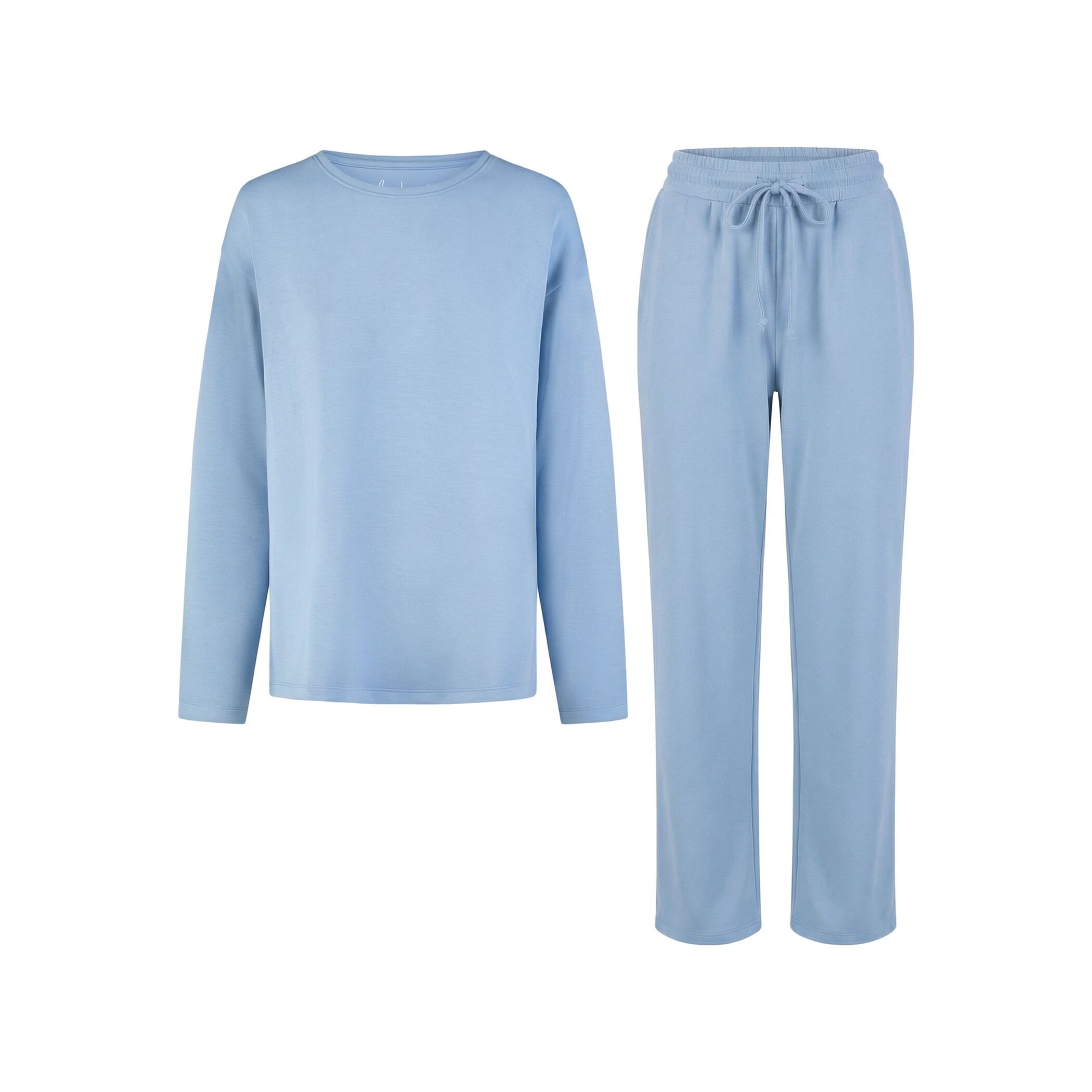 Schlafanzug by Louise Damen Pyjama Schlafanzug Nachtwäsche lang Blau