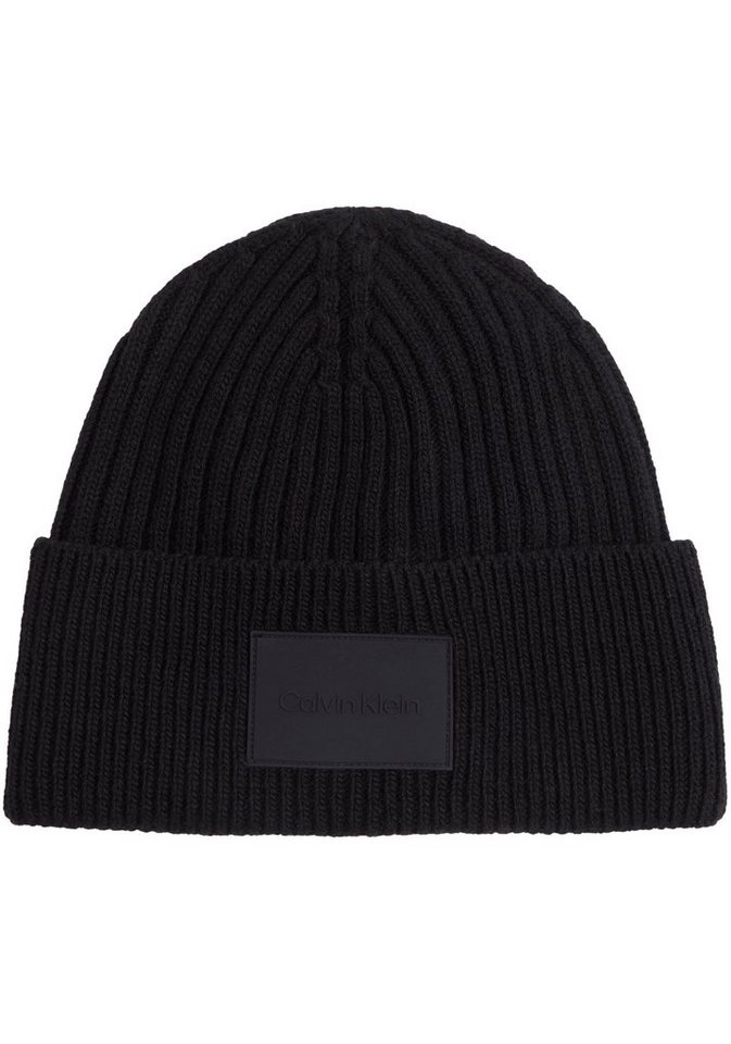 Calvin Klein Beanie TONAL RUBBER PATCH BEANIE