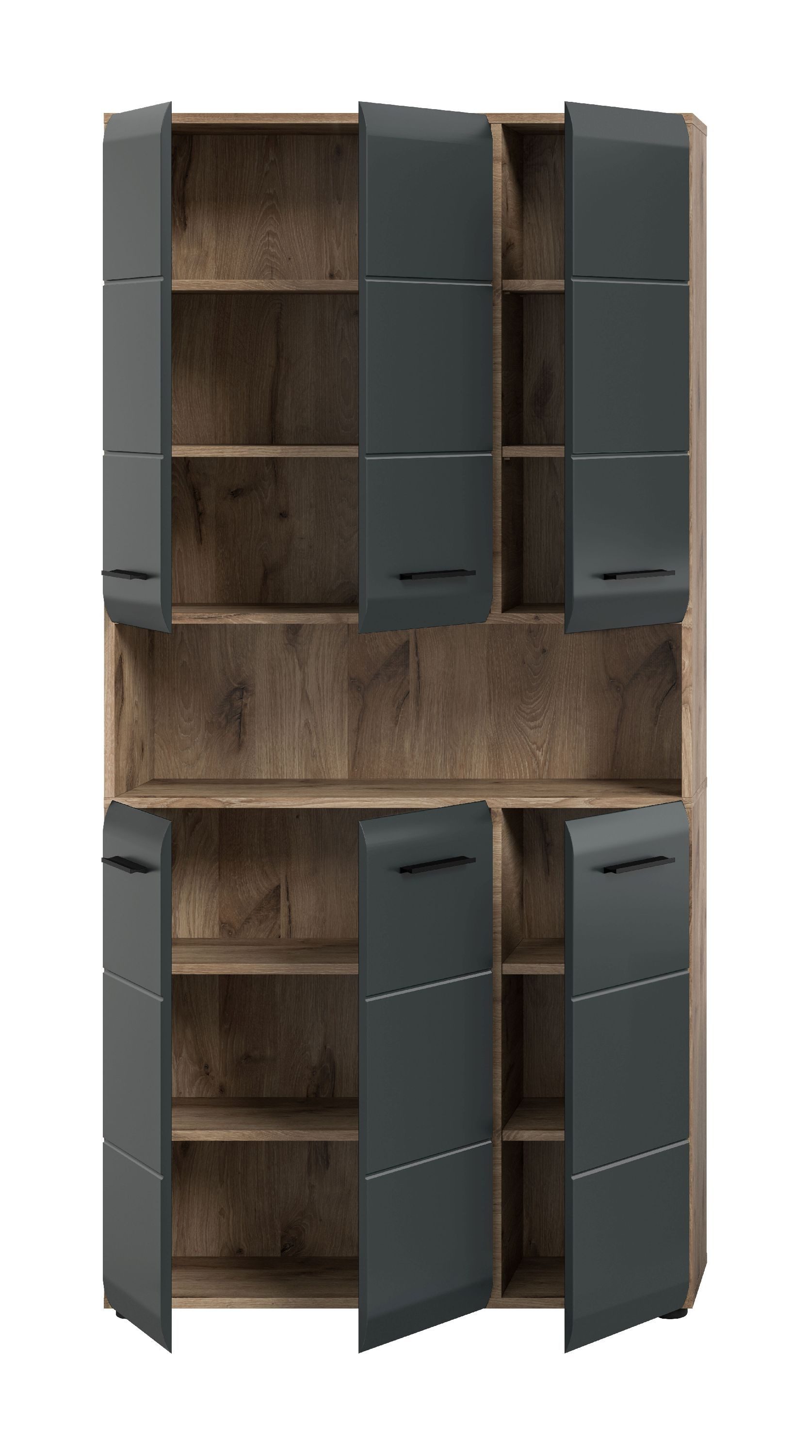 xonox.home Stauraumschrank Nox Oak Nachbildung Melamin beschichtet modern 90x185x30 cm