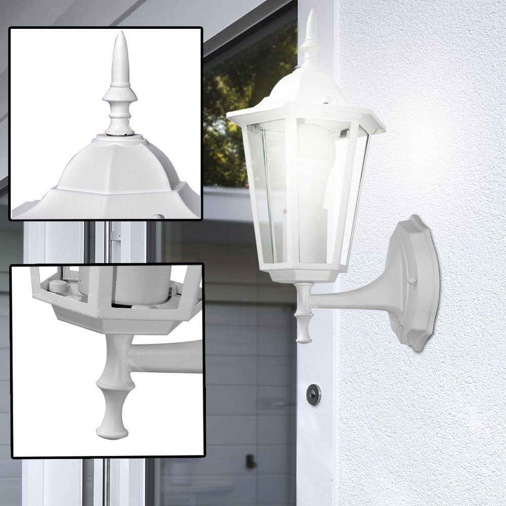 etc-shop LED Laterne, Wand Lampe Filament Retro Laterne Fassaden ALU