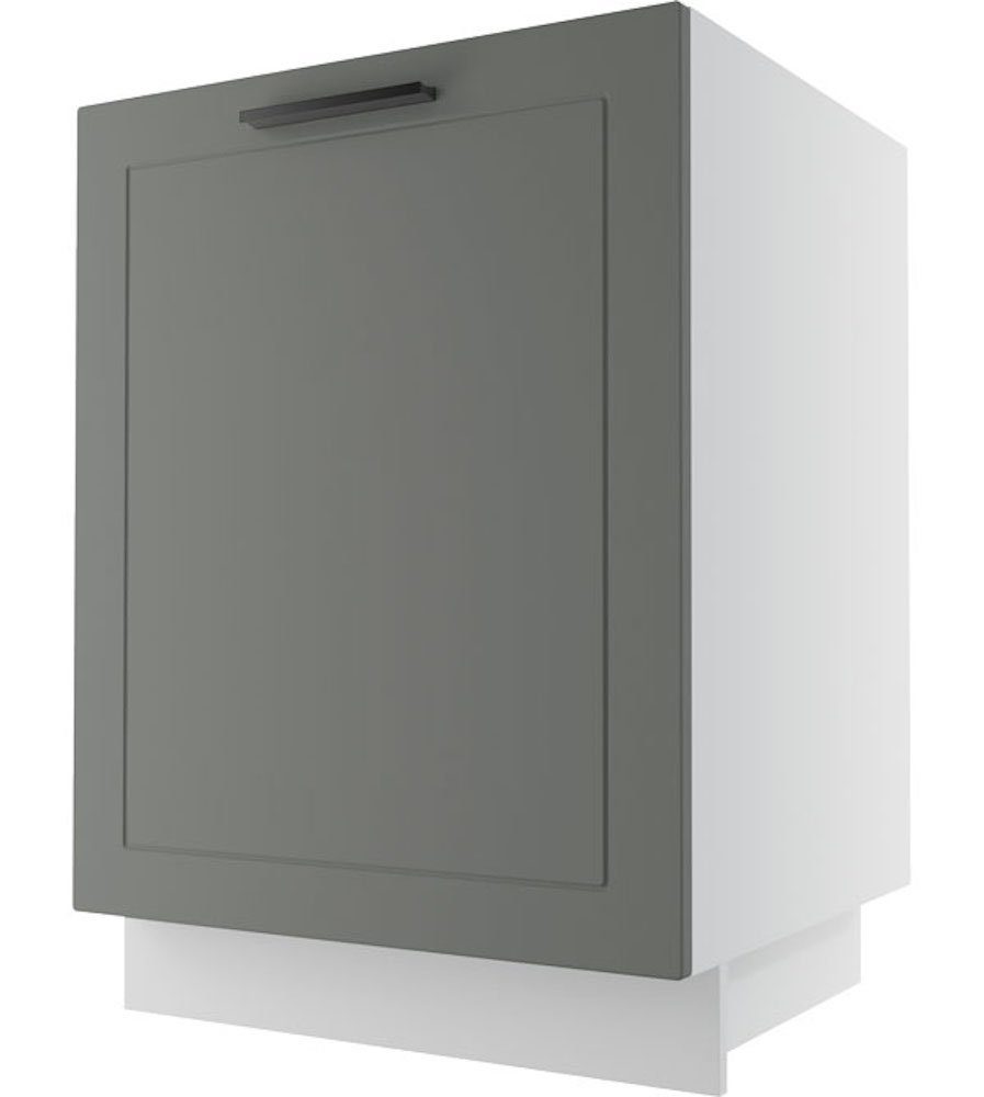 Front- (Kvantum) grey Schublade Korpusfarbe (Vollauszug) matt 1 dust Kvantum wählbar mit Feldmann-Wohnen Spülenschrank 60cm und