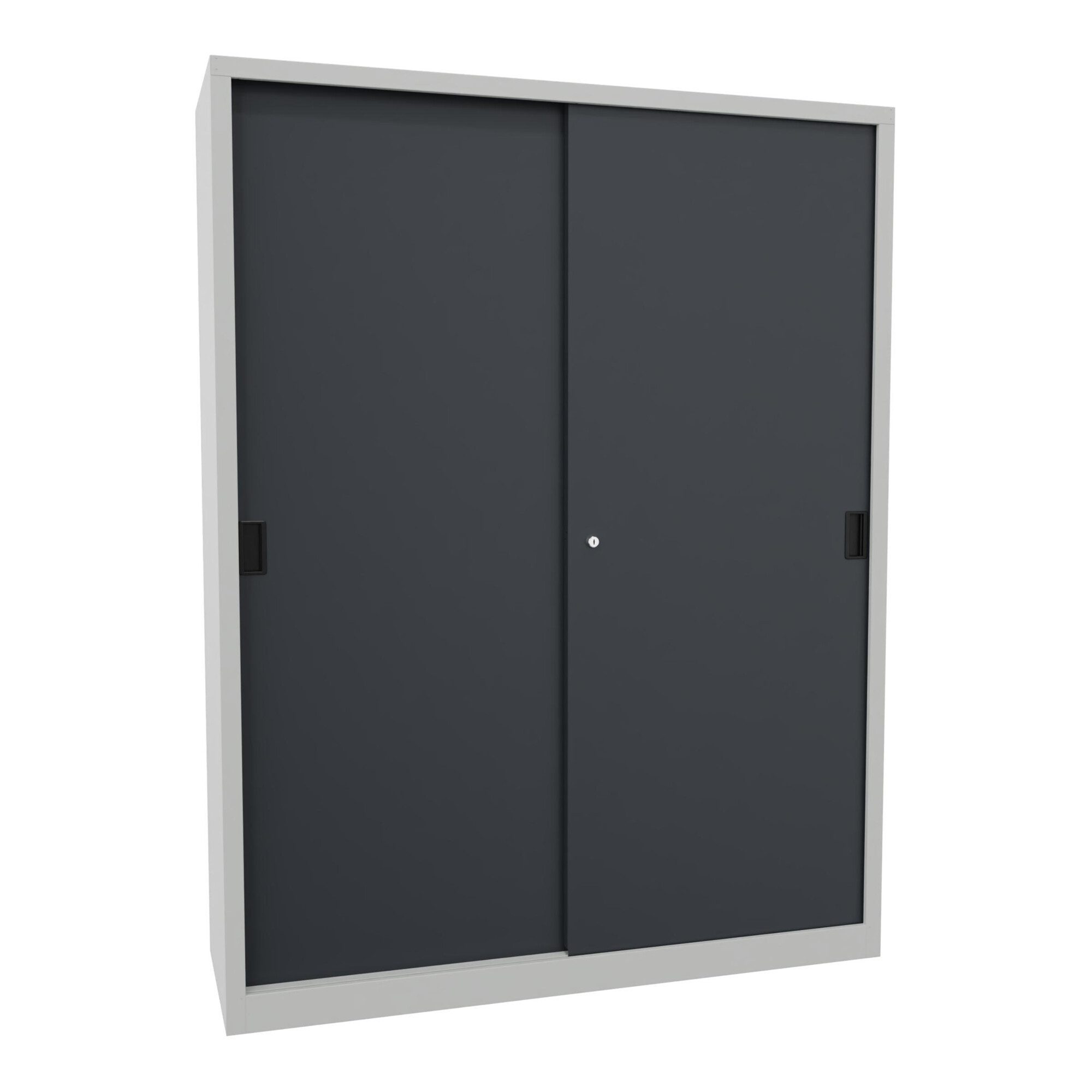 Pavoy Rollcontainer Pavoy Schiebetürenschrank, 1950x1500x500 mm, 8 Böden verzinkt, RAL 703
