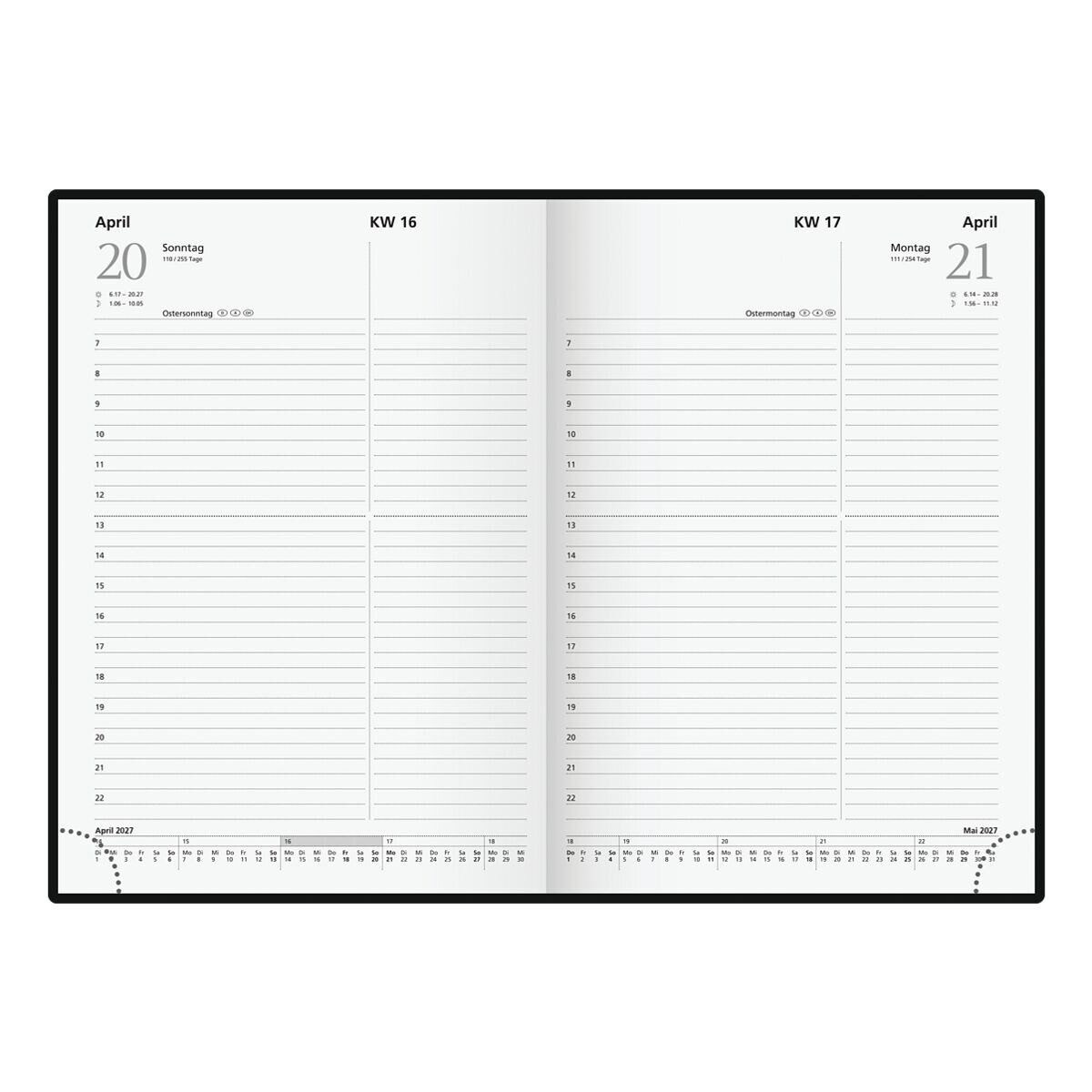 RIDO Buchkalender Chefplaner 2027, 1 Seite = 1 Tag