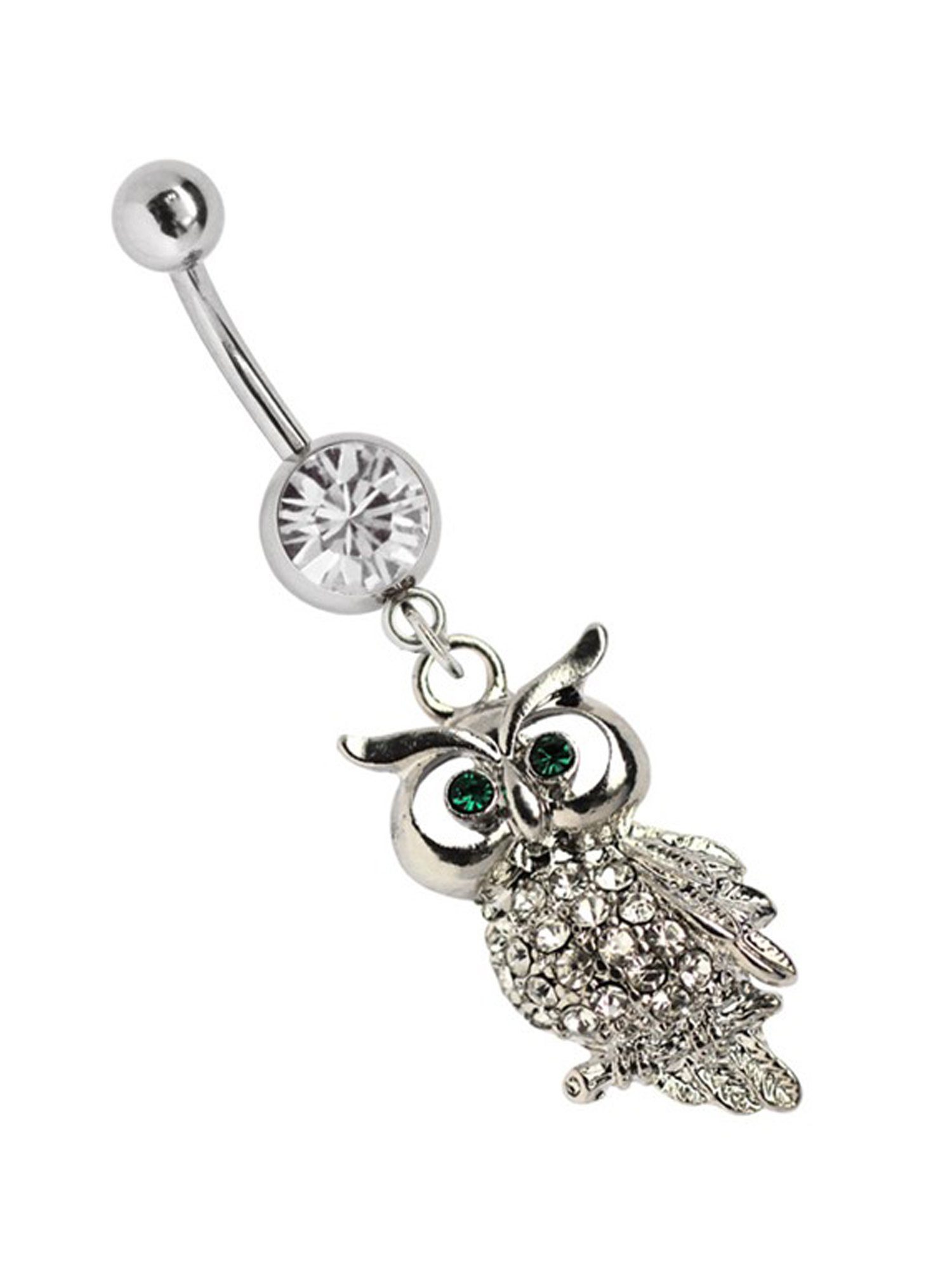 Adelia´s Bauchnabelpiercing Piercing Piercing Bauchnabelpiercing, Piercing Schmuck 316l Stahl Banane mit Eulenanhänger