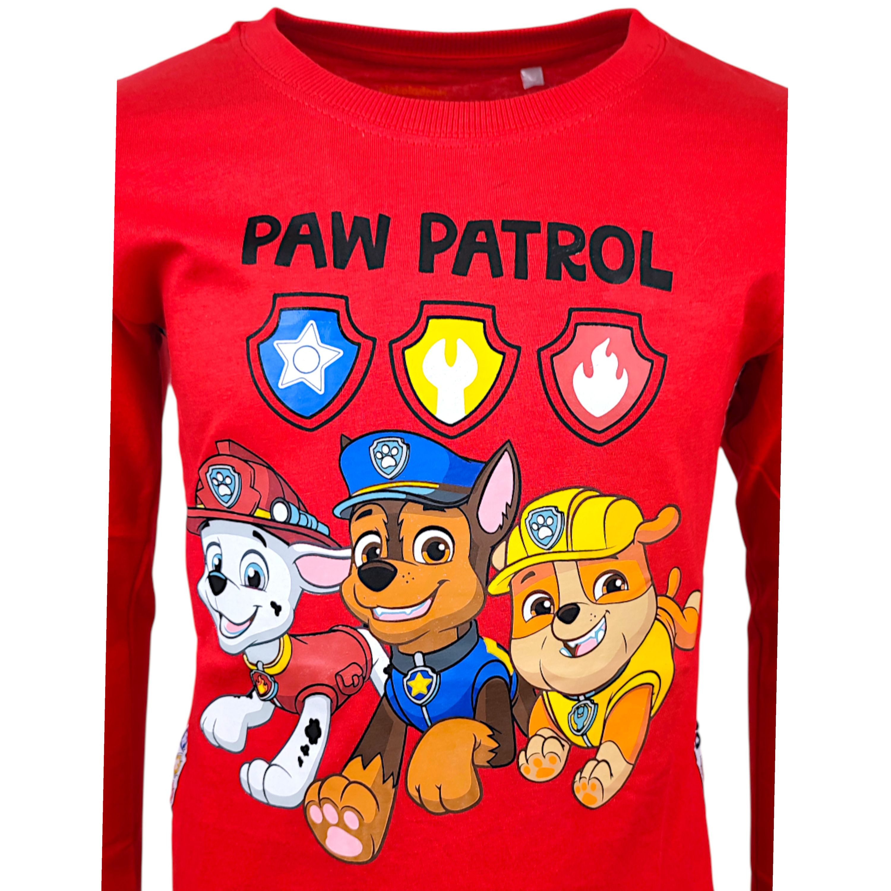 PAW PATROL Langarmshirt Chase, Marshall, Rubble Jungen Shirt aus Baumwolle Gr. 98 - 128 cm