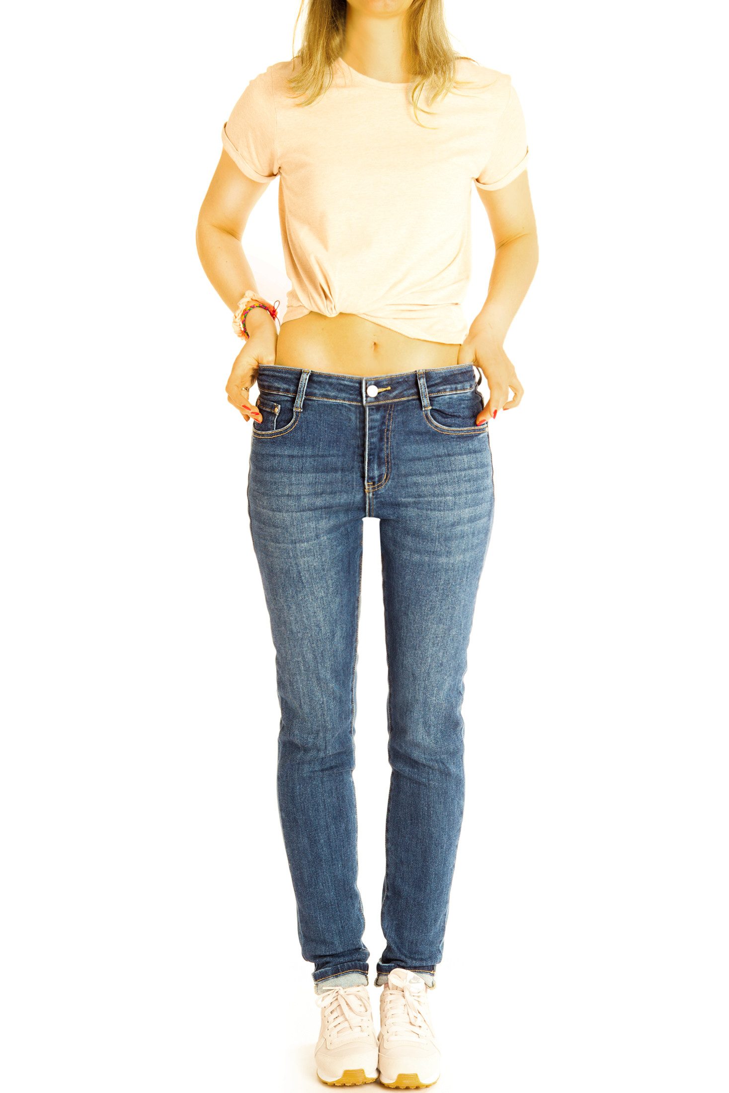 be styled Röhrenjeans Medium Waist Röhrenjeans Skinny Hose slimfit Jeans - Damen - j36k