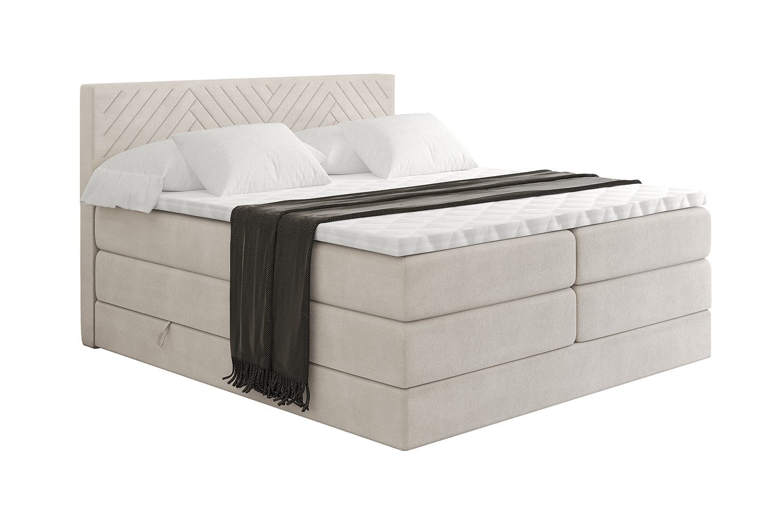 ALTDECOR Boxspringbett VEXA KING (Multipocket-Matratze H4, günstig online kaufen
