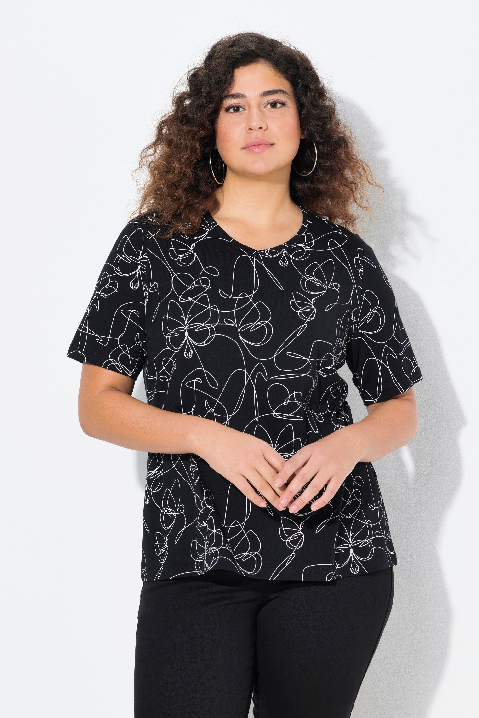 Ulla Popken T-Shirt T-Shirt Tiermuster Classic günstig online kaufen