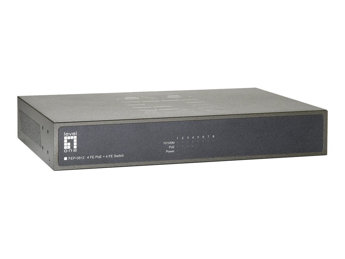 LevelOne Switch 10.5 8 Port 4 PoE Ports Netzwerk-Switch