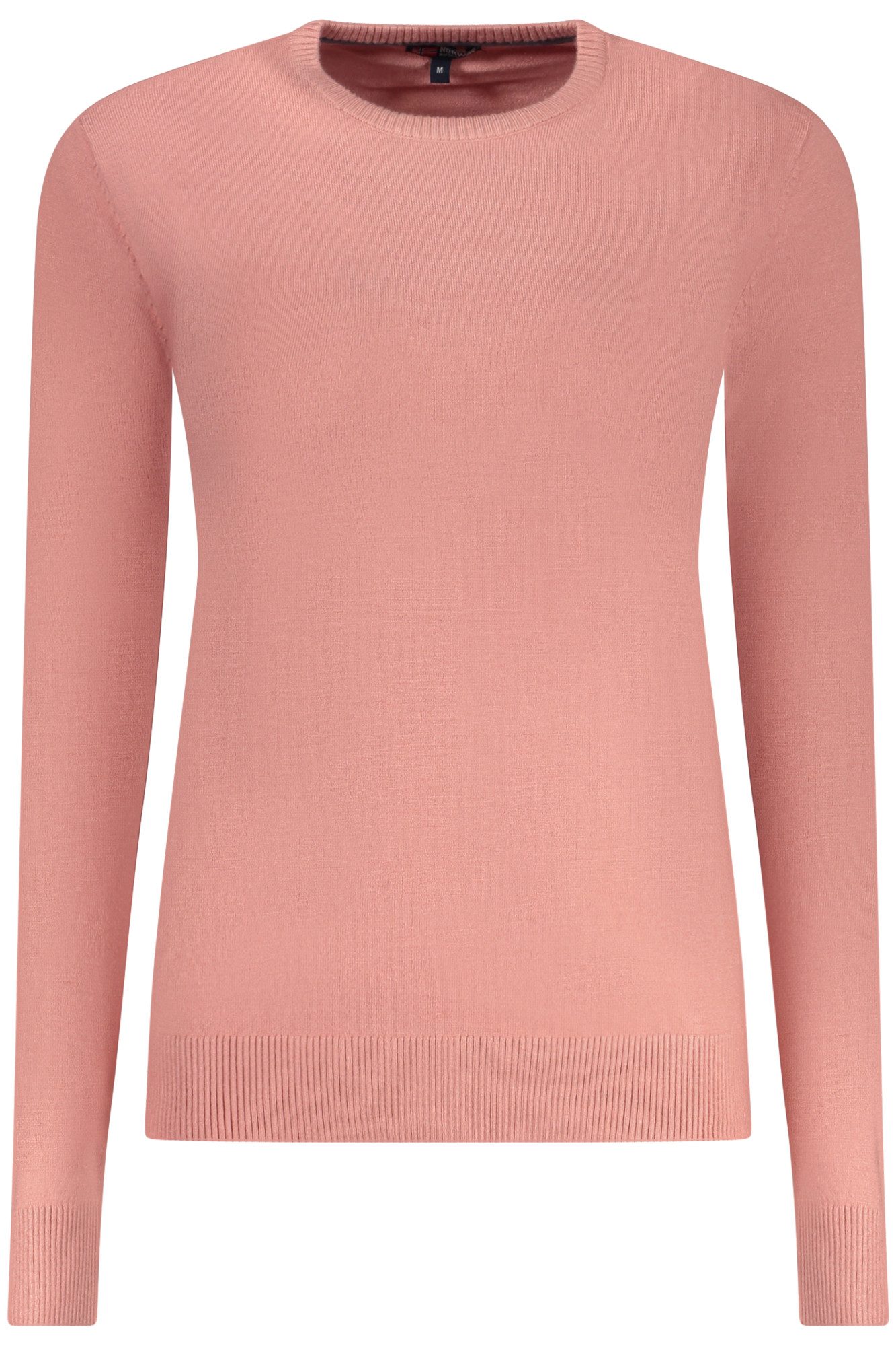 NORWAY 1963 Strickpullover Rosa Damenpullover mit Rundhals und Logo - Norwegen 1963 Design